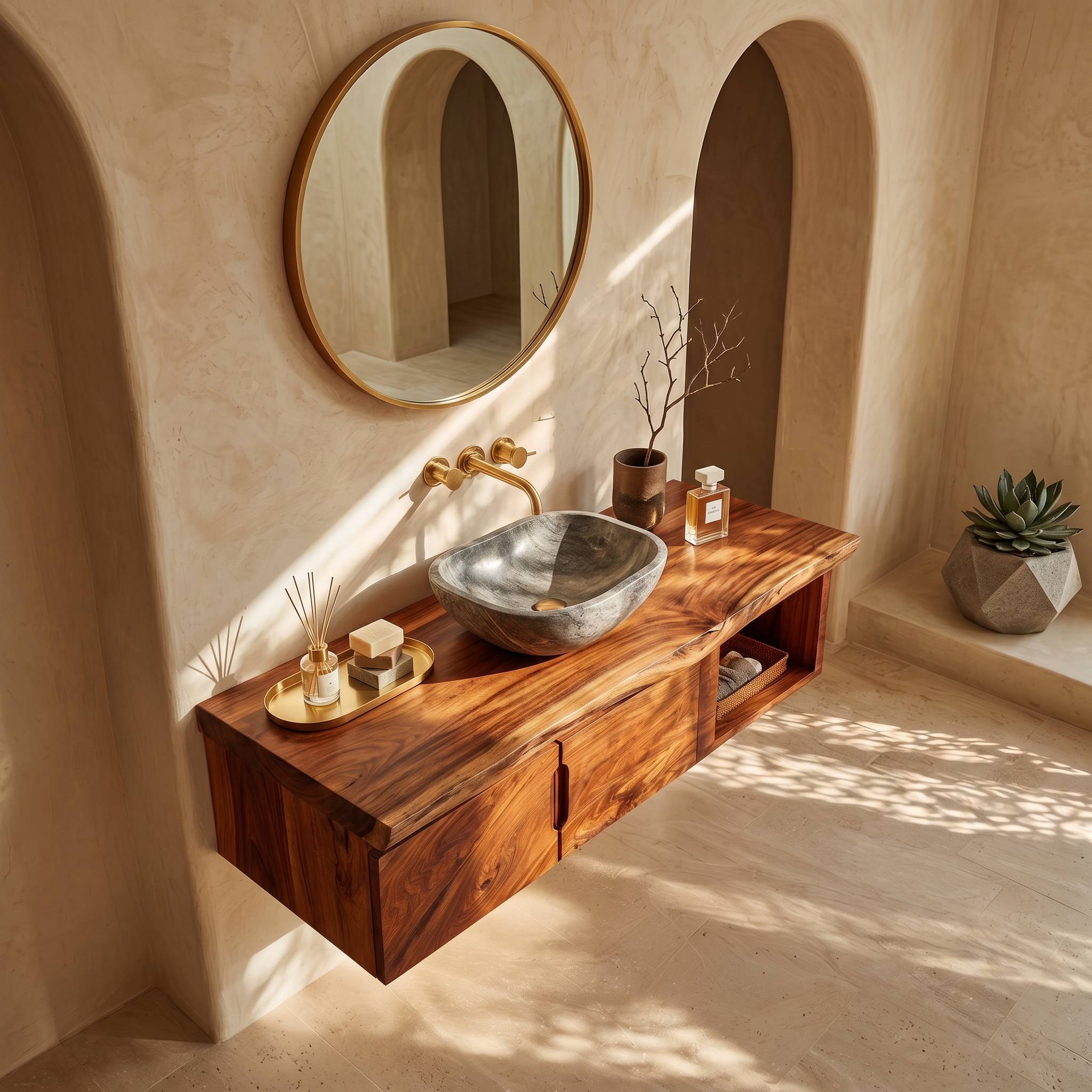 Organic Storage Bathroom Cabinet Modern Ensuite SILDTTRBRV185