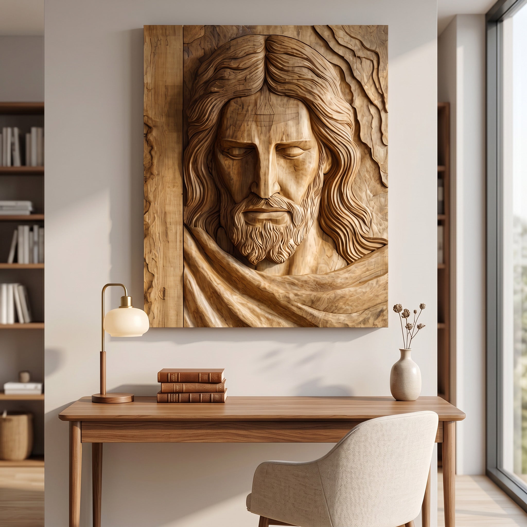 Handcrafted Wooden Religious Relief Wall Art For Living Room RTTHHNWA196