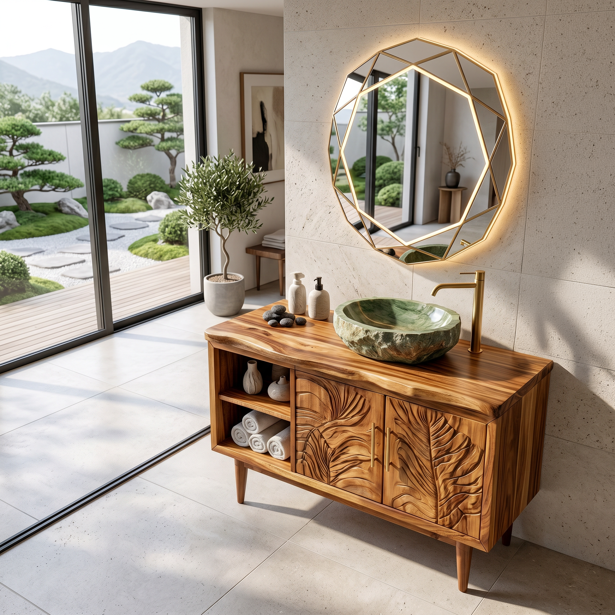 Luxury Wood Vanity Unit For Master Suite SILDTTRBRV162