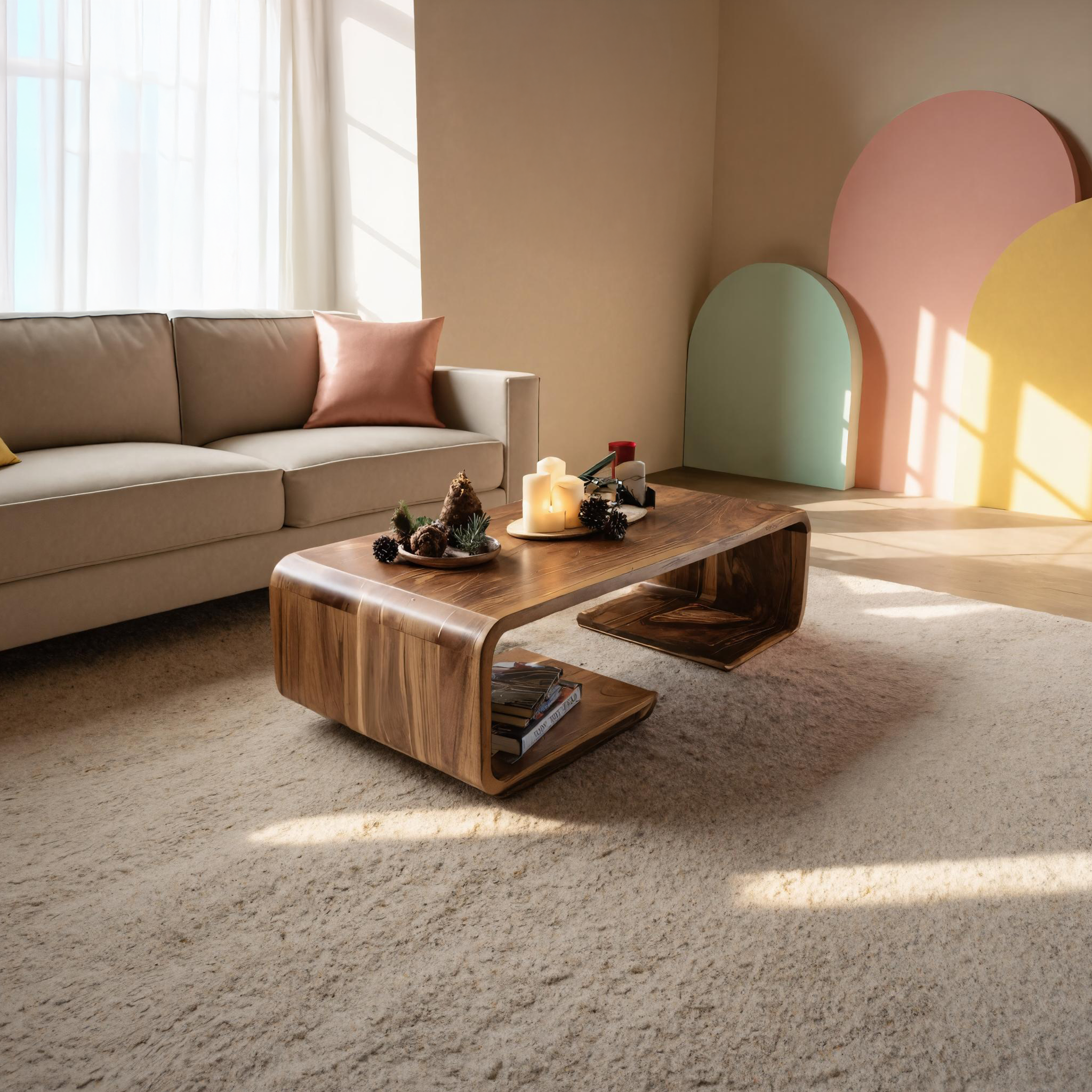 Handcrafted Solid Wood Coffee Table For Christmas Living Room SILDTTRCCF007