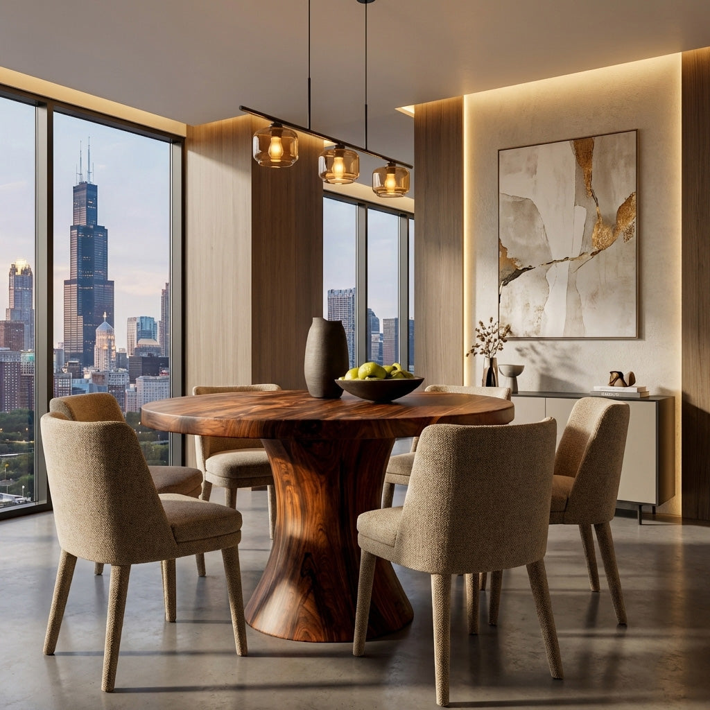 Artistic Pedestal Dining Table For Dining Furniture RTTHHNDN057