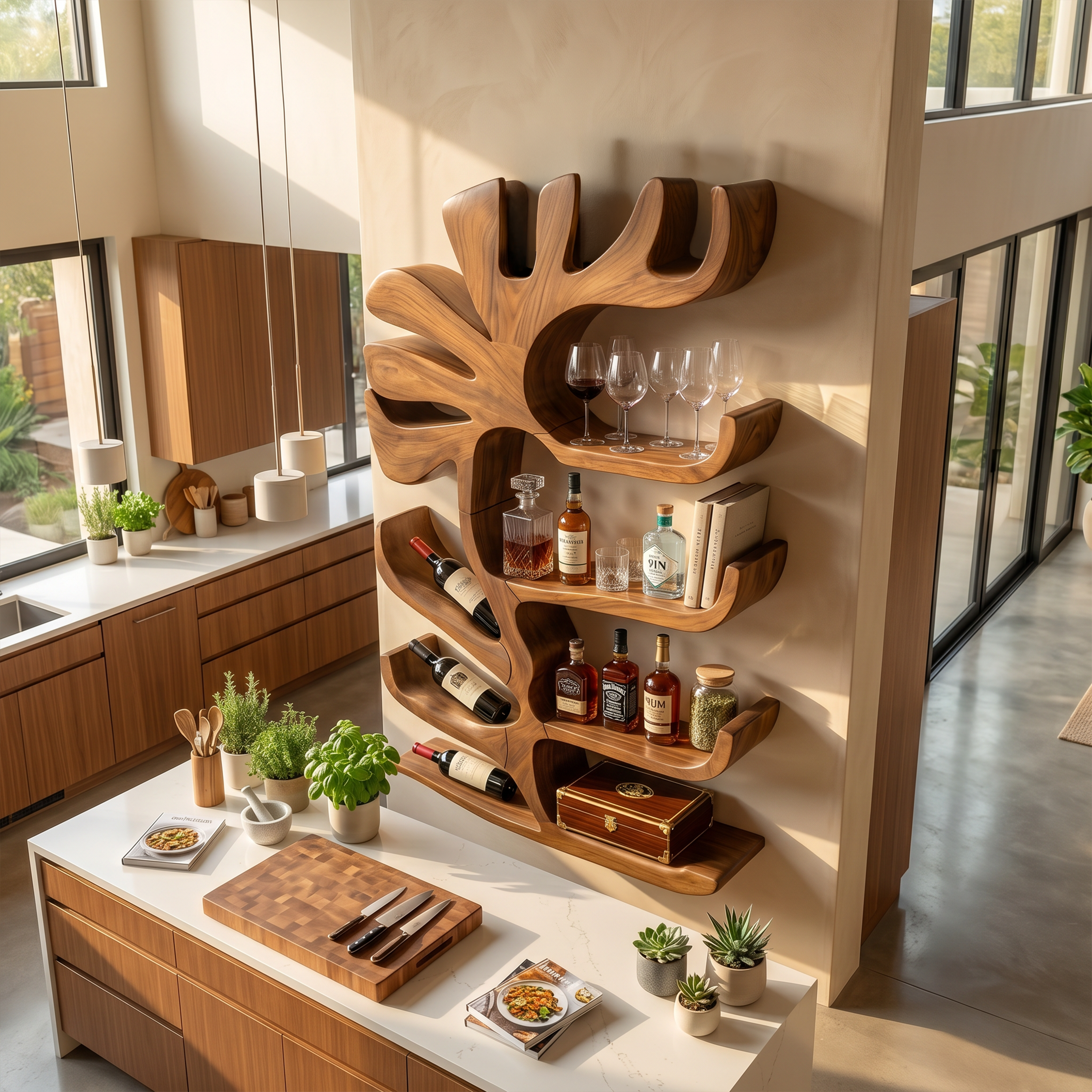 Farmhouse Wall Wine Rack For Apartment Bar Display Feature SILDTTRWH072
