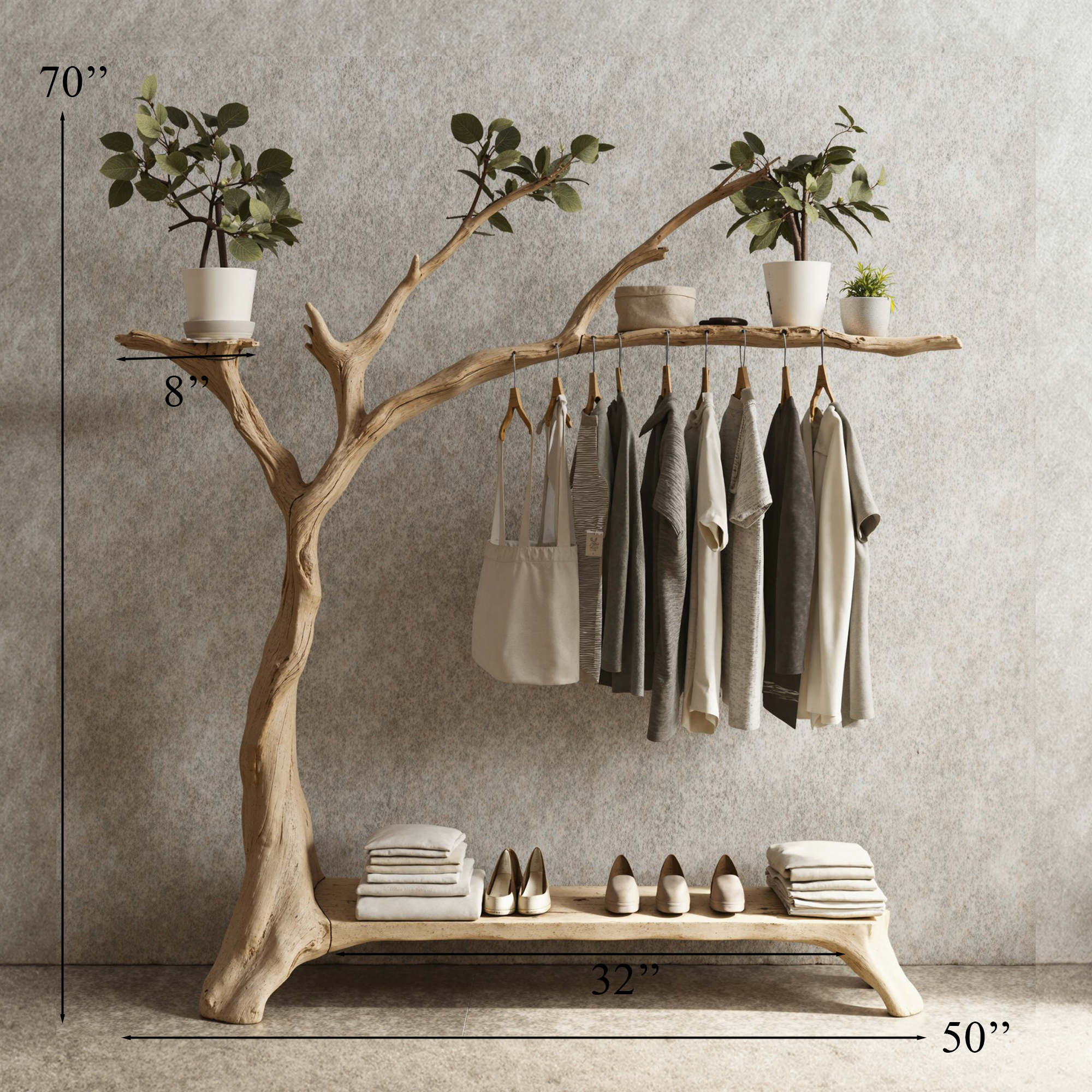 Tree Branch Shoe Rack For Closet Coat Rack With Shelf Rack For Shoe SINLTB100
