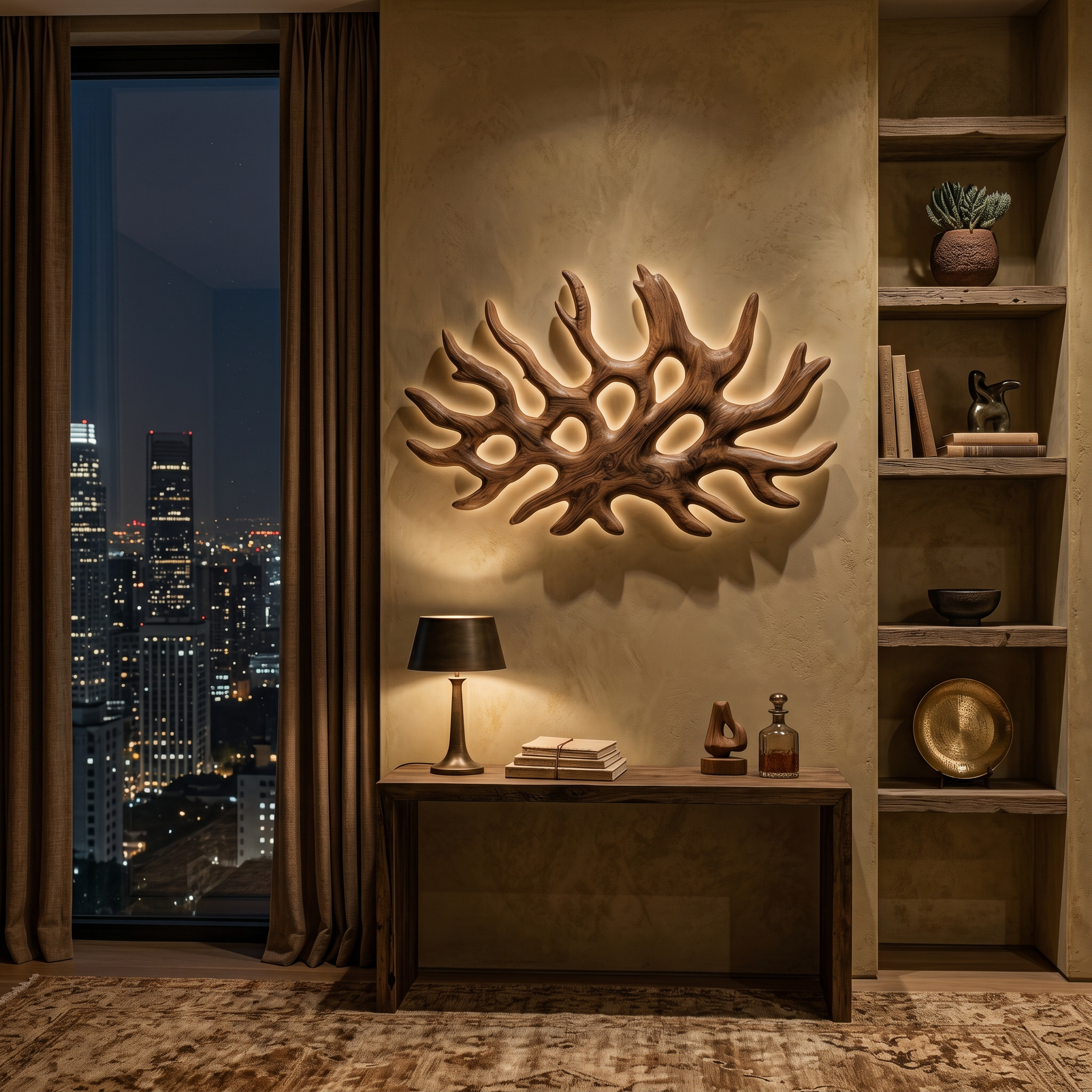 Organic Root Shape Wood Wall Light For Rustic Home Decor RTTHTTLAM061