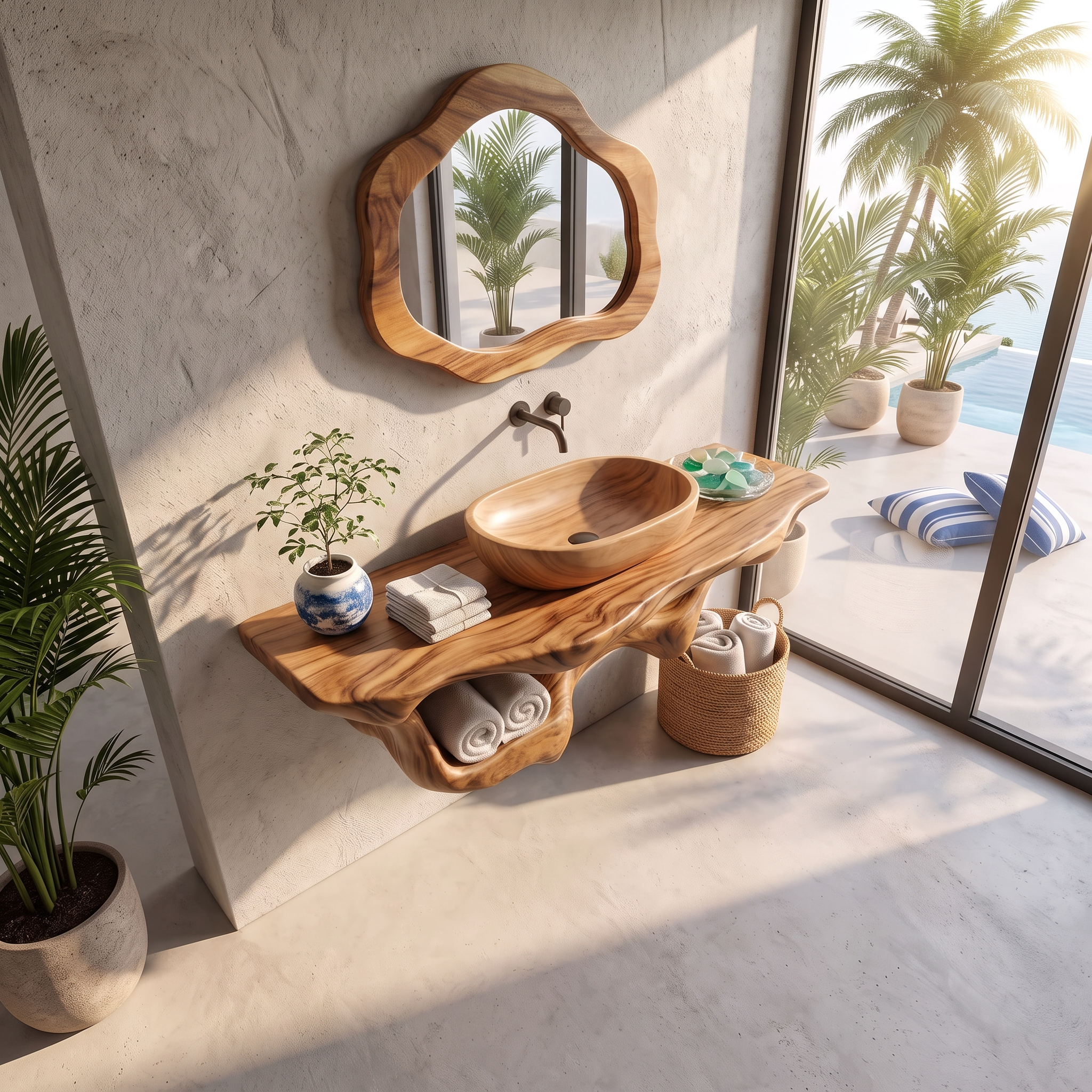 Mid Century Live Edge Floating Vanity Best Bathroom Decor SILDTTRBAS004