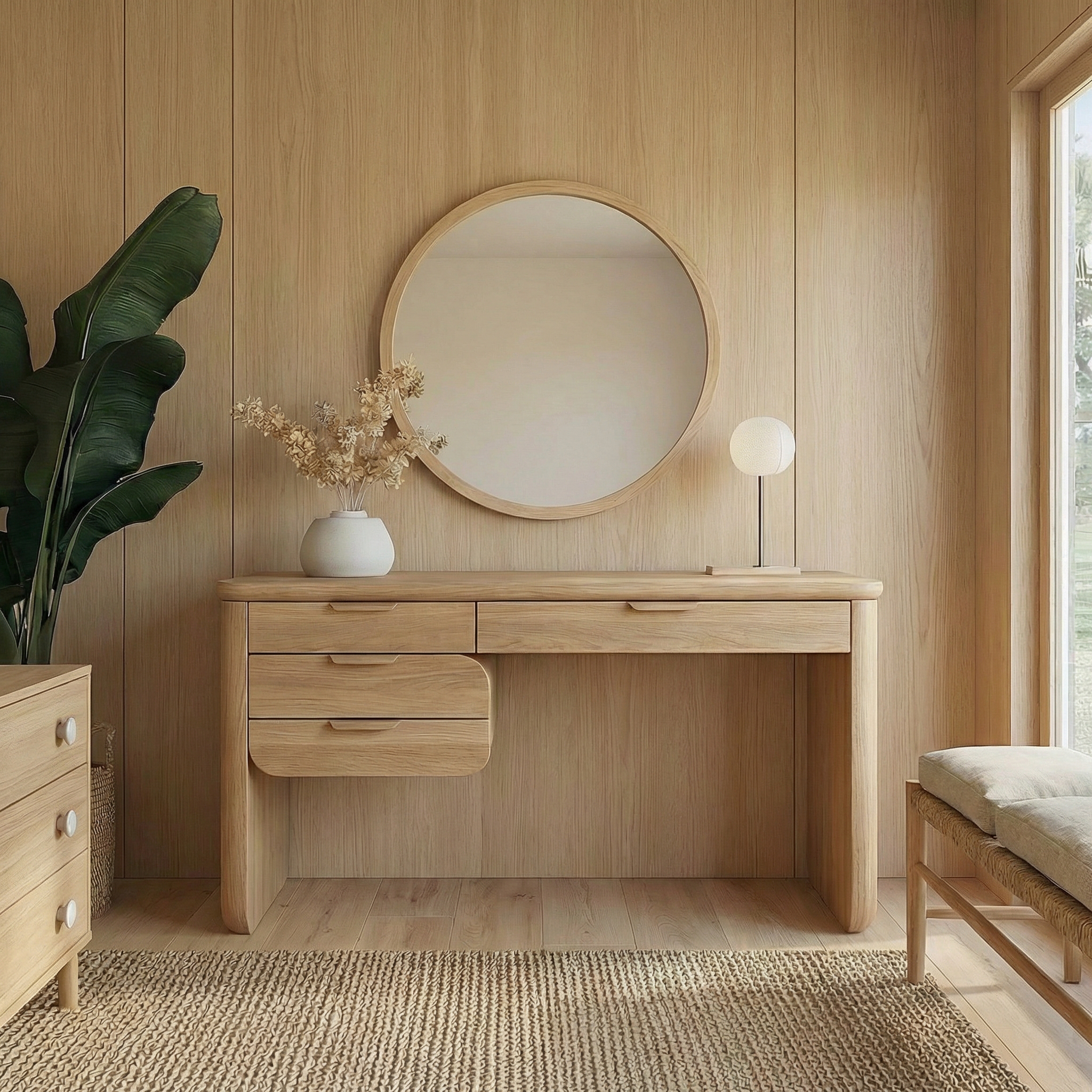 Minimalist Wooden Dressing Table Bedroom Or Vanity Area SINLSABDT046