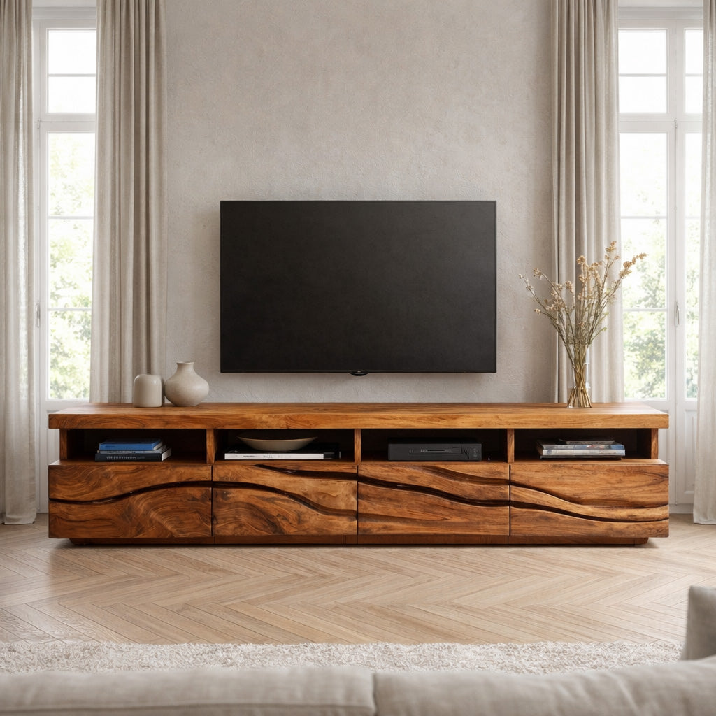 Handcrafted Media Cabinet Console For Living Room RTTHHNTVC079