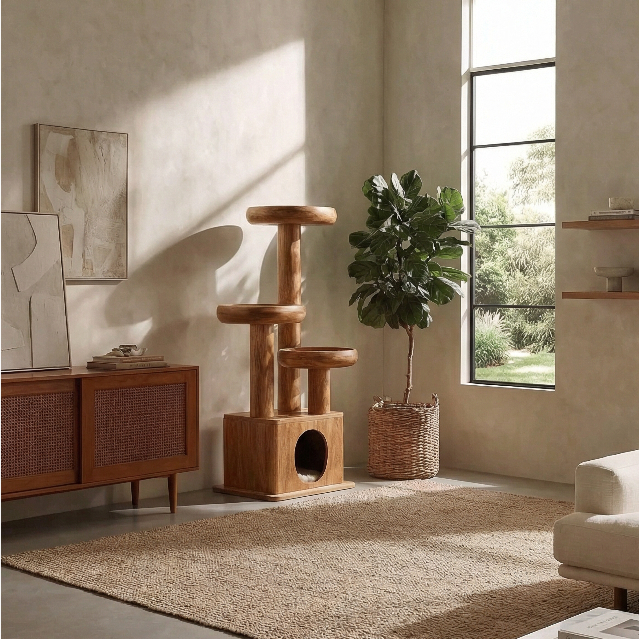 Modern Decorative Cat Tower For Living Room And Pet Lounge SINLSATT124