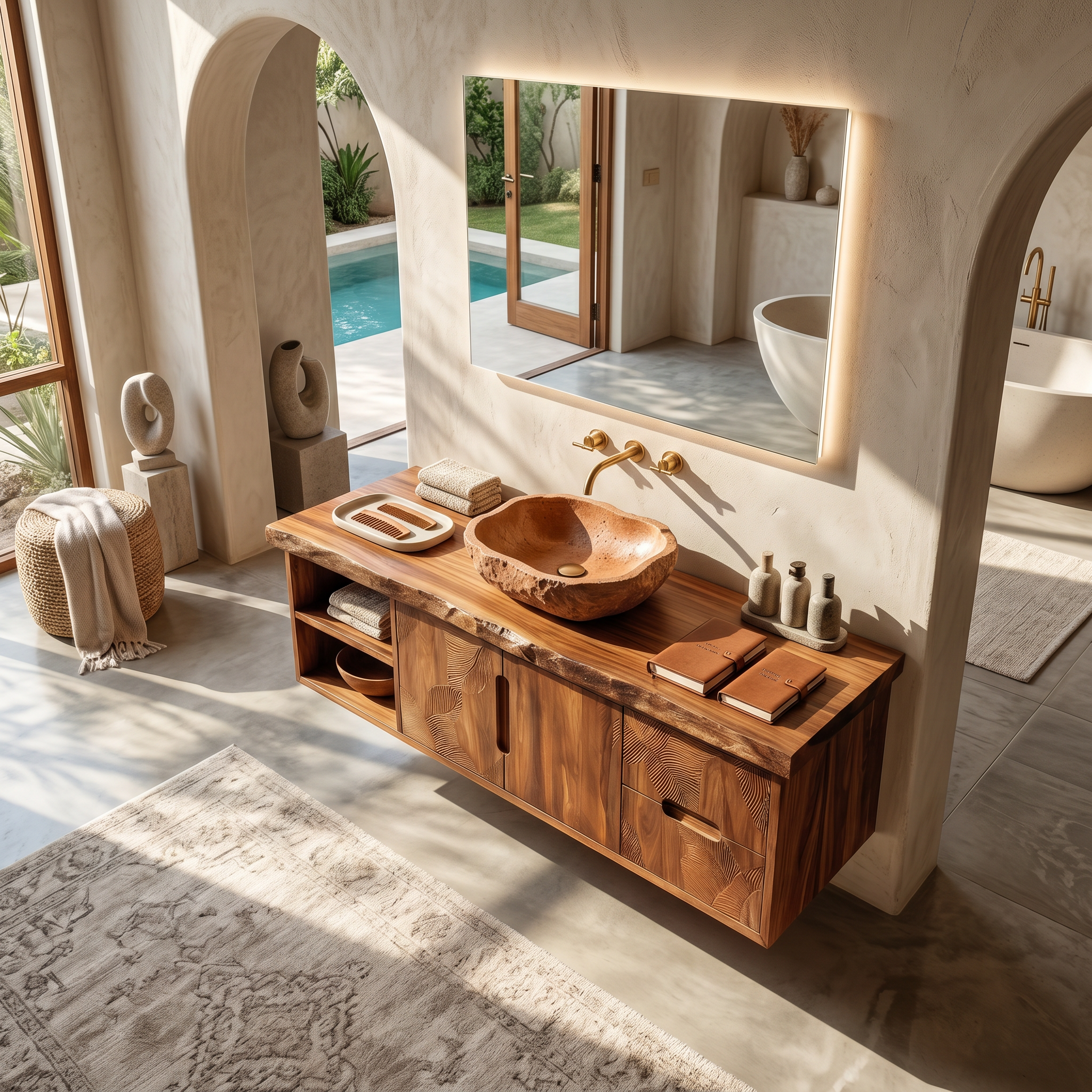 Modern Live Edge Bath Cabinet Garden Retreat SILDTTRBRV187