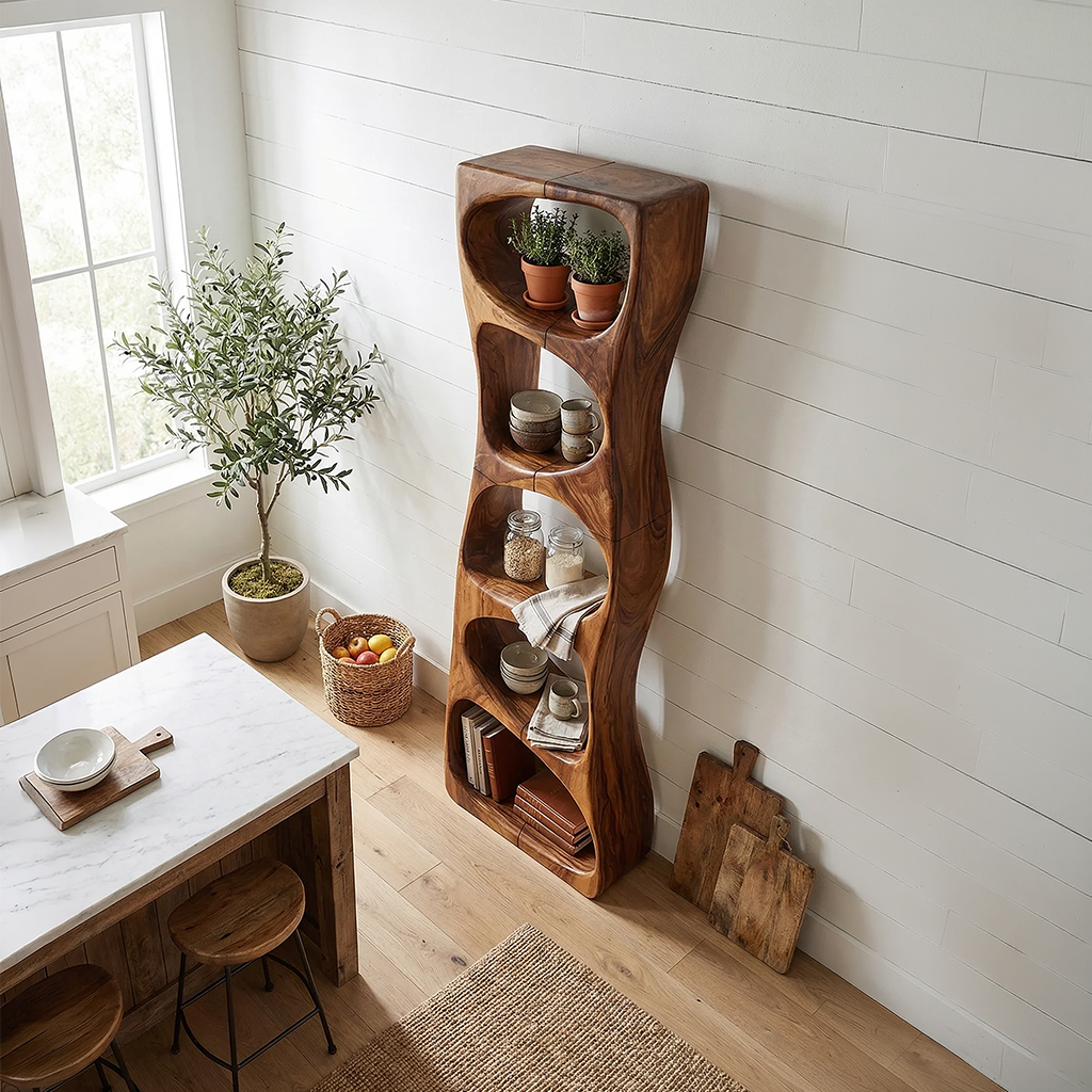 Minimalist Geometric Bookshelf Entryway Display SILDTTRBS004