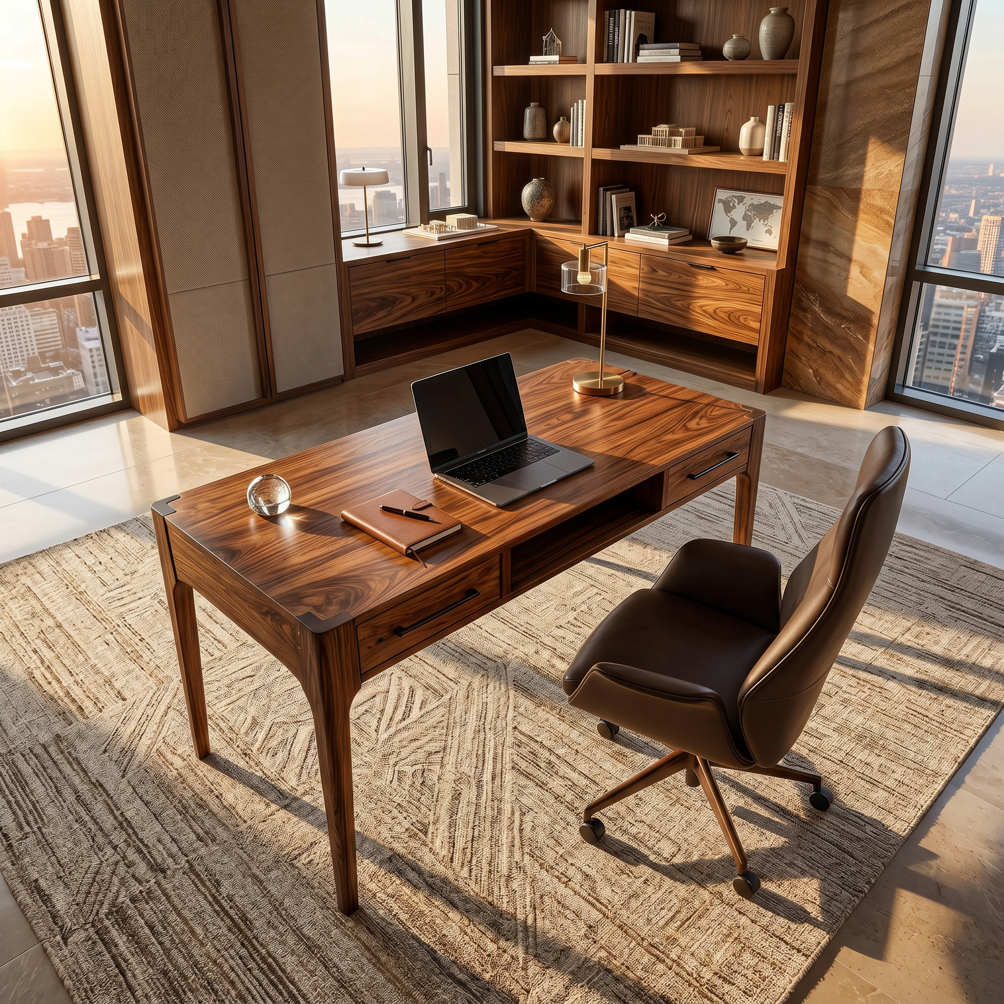 Contemporary Writing Desk With Slim Drawers For Study Room SILDTTRDE013