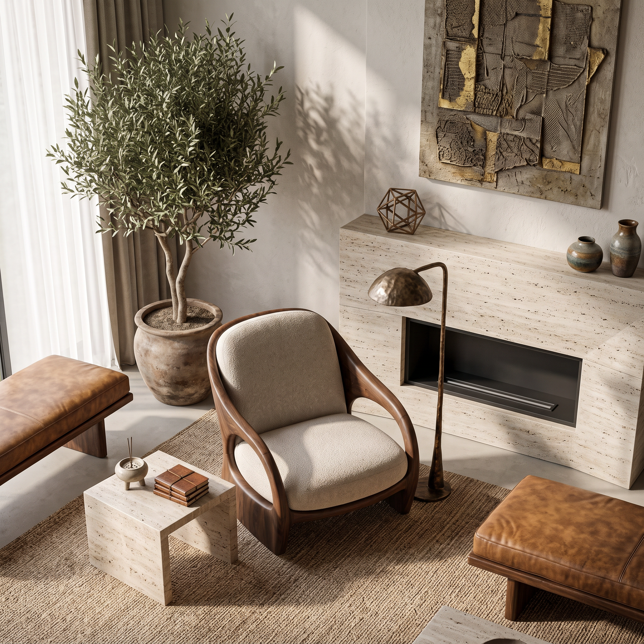 Modern Sculptural Lounge Chair For Living Room Or Reading Corner SITHTTCHR042