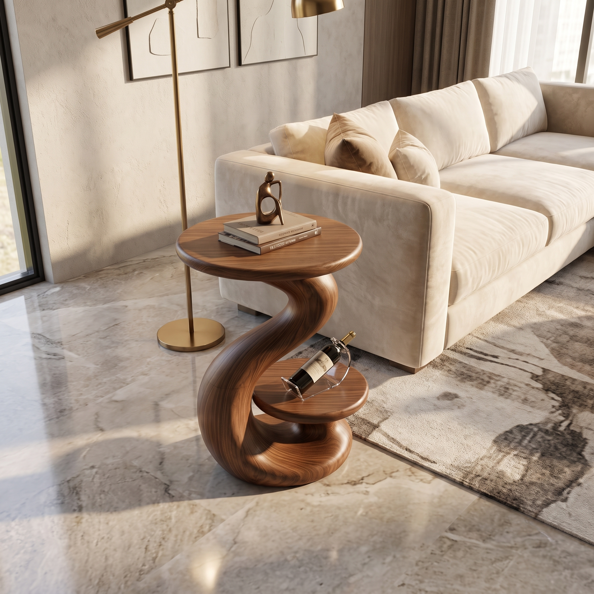Organic Sculptural Side Table Luxury Garden Retreat SILDTTRSTA031