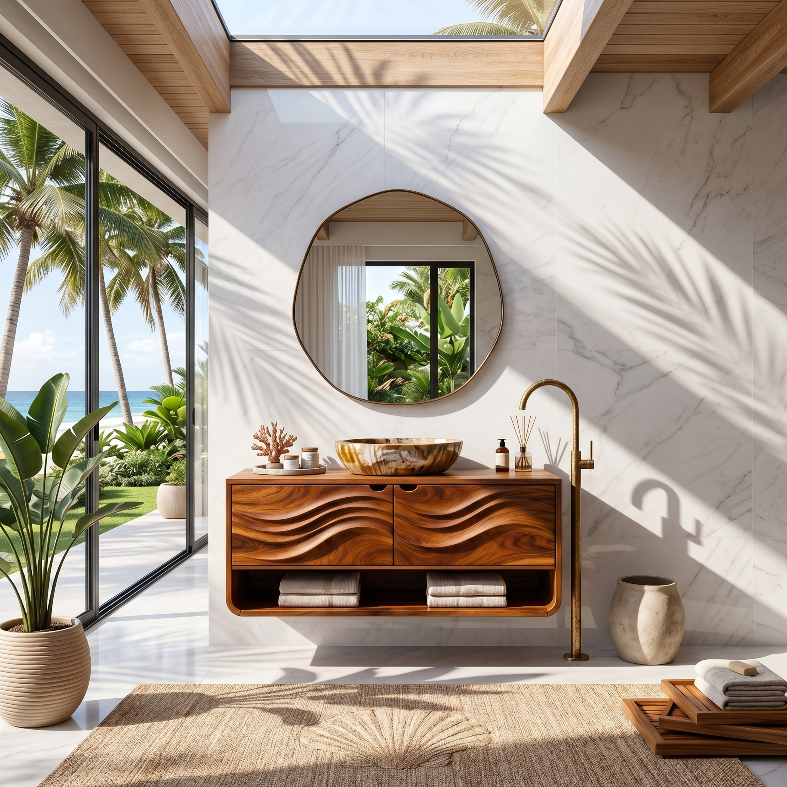 Scandinavian Floating Vanity With Cabinet For Apartment SILDTTNBRV066