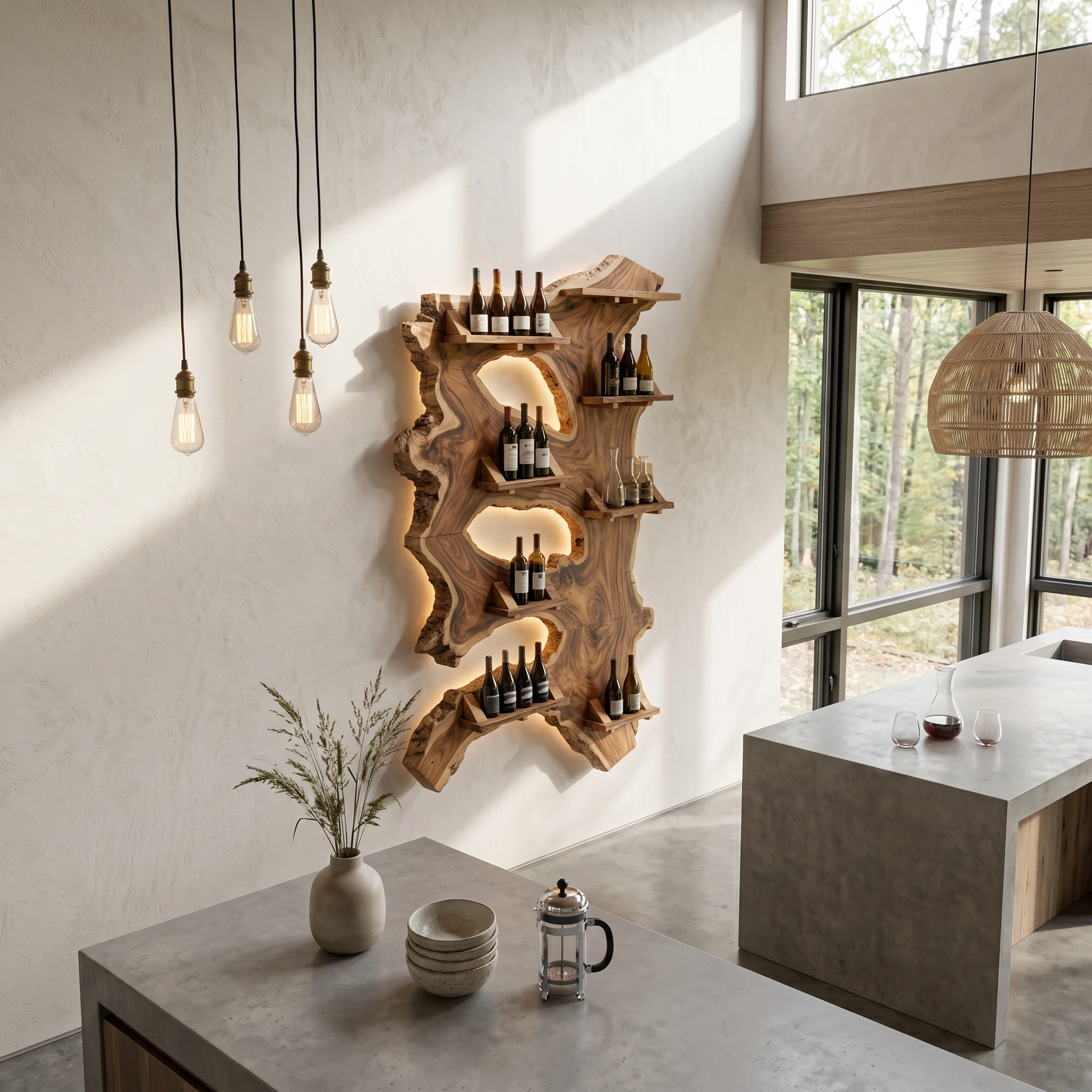 Farmhouse Wine Rack For Furniture Functional Decor SILDTTRWH028
