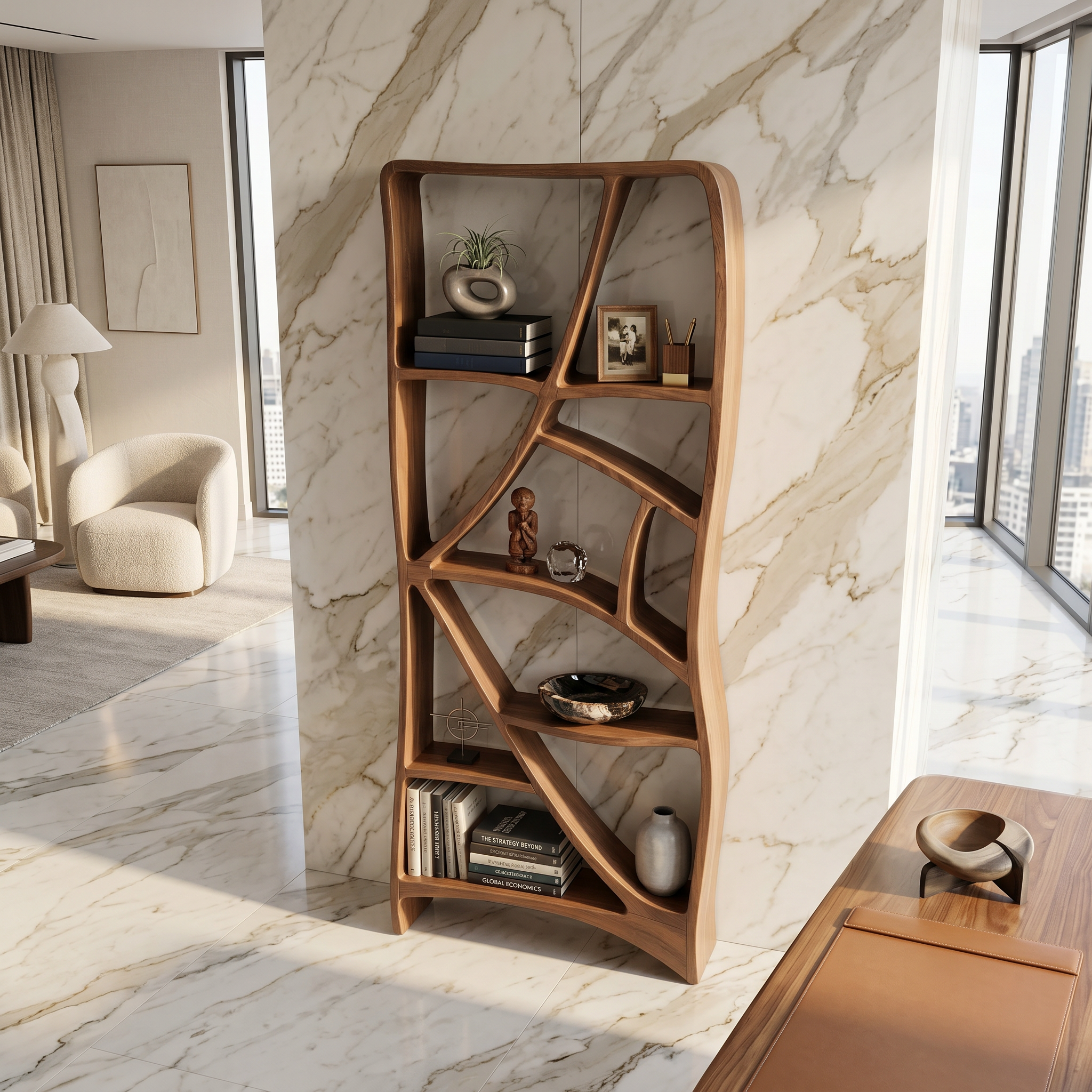 Minimalist Display Bookshelf For Cozy Lounge Corner SILDTTNBS048