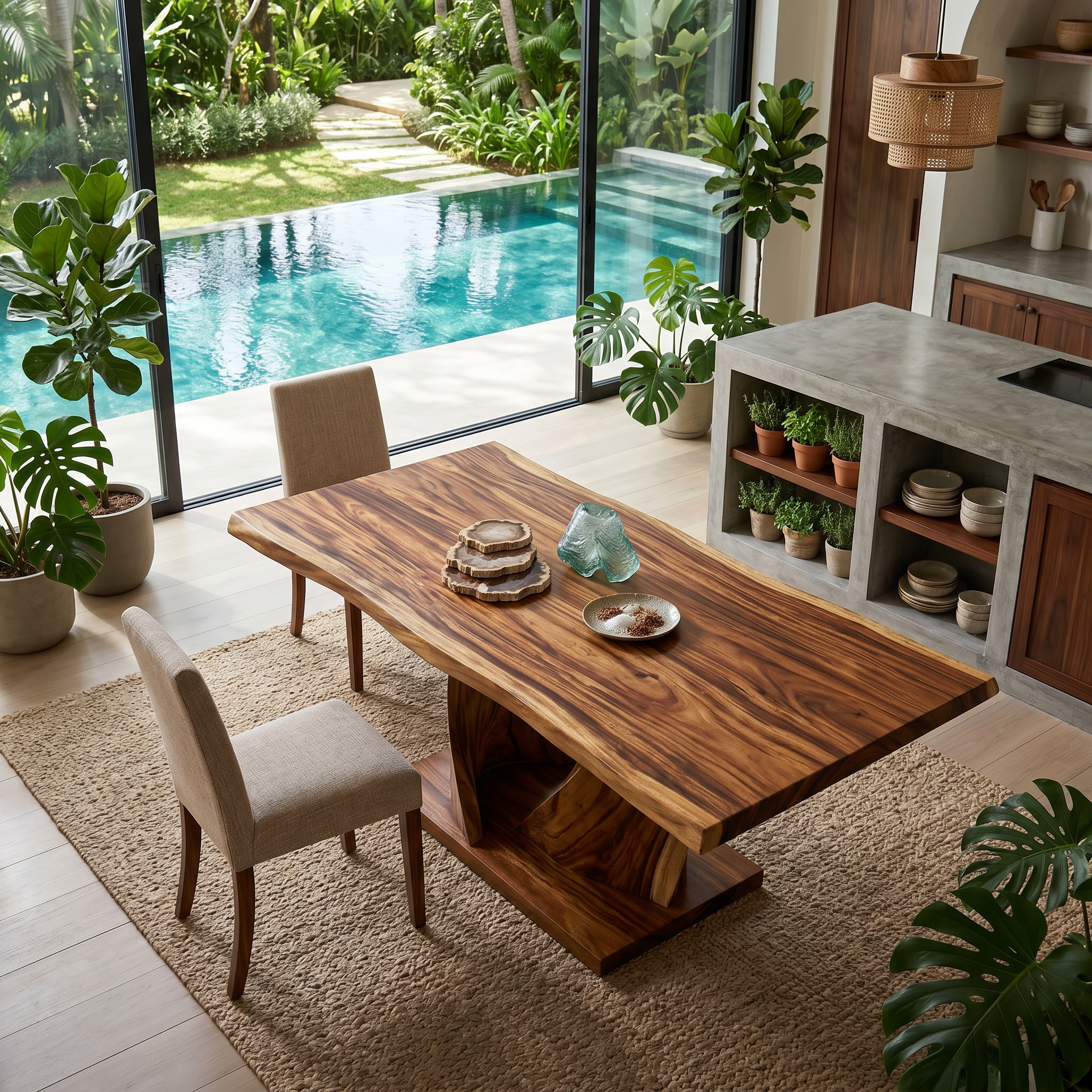 Organic Entertaining Table For Tropical Wine Room SILDTTRDN077