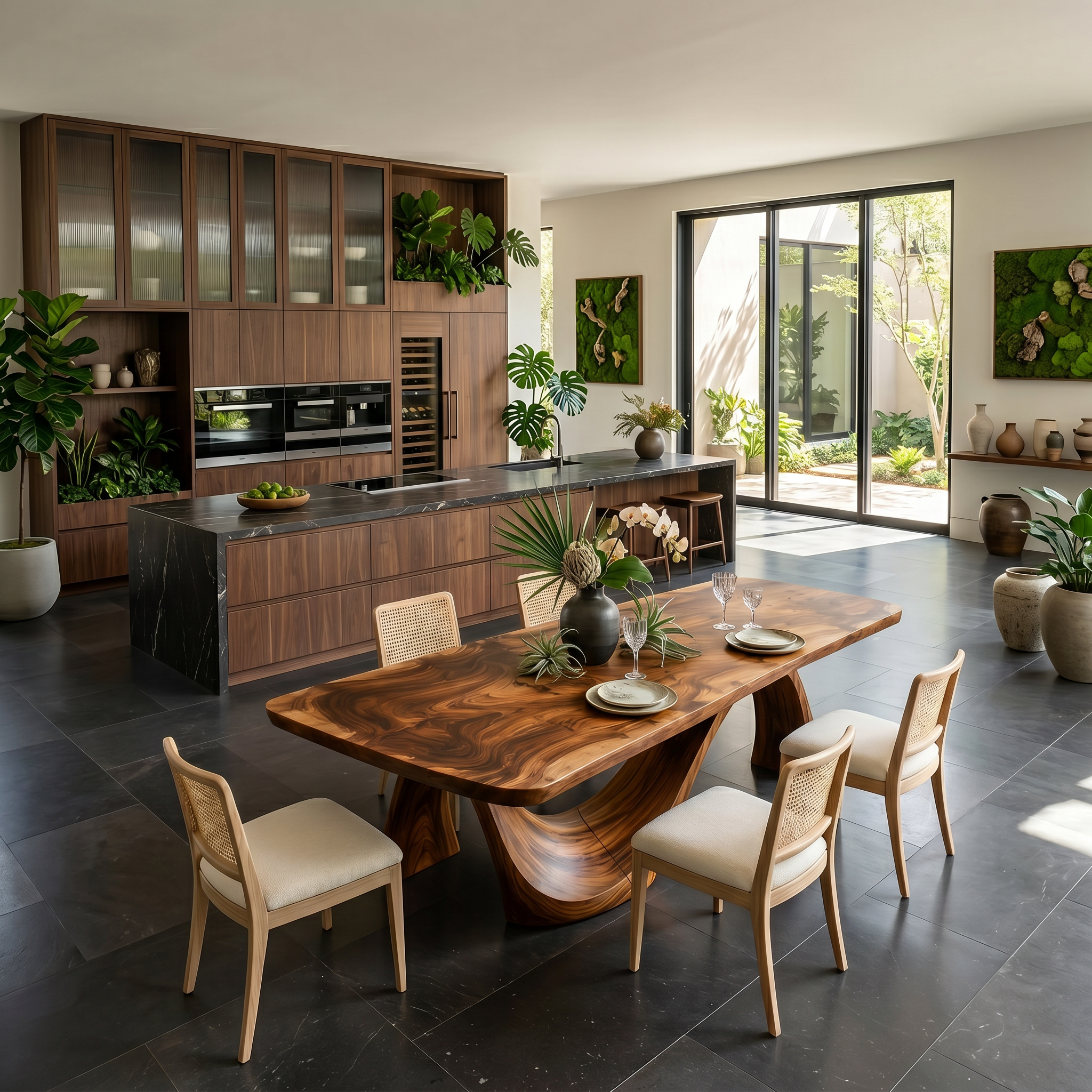 Minimalist Irregular Dining Table For Apartment Dining Area SILDTTNDN025