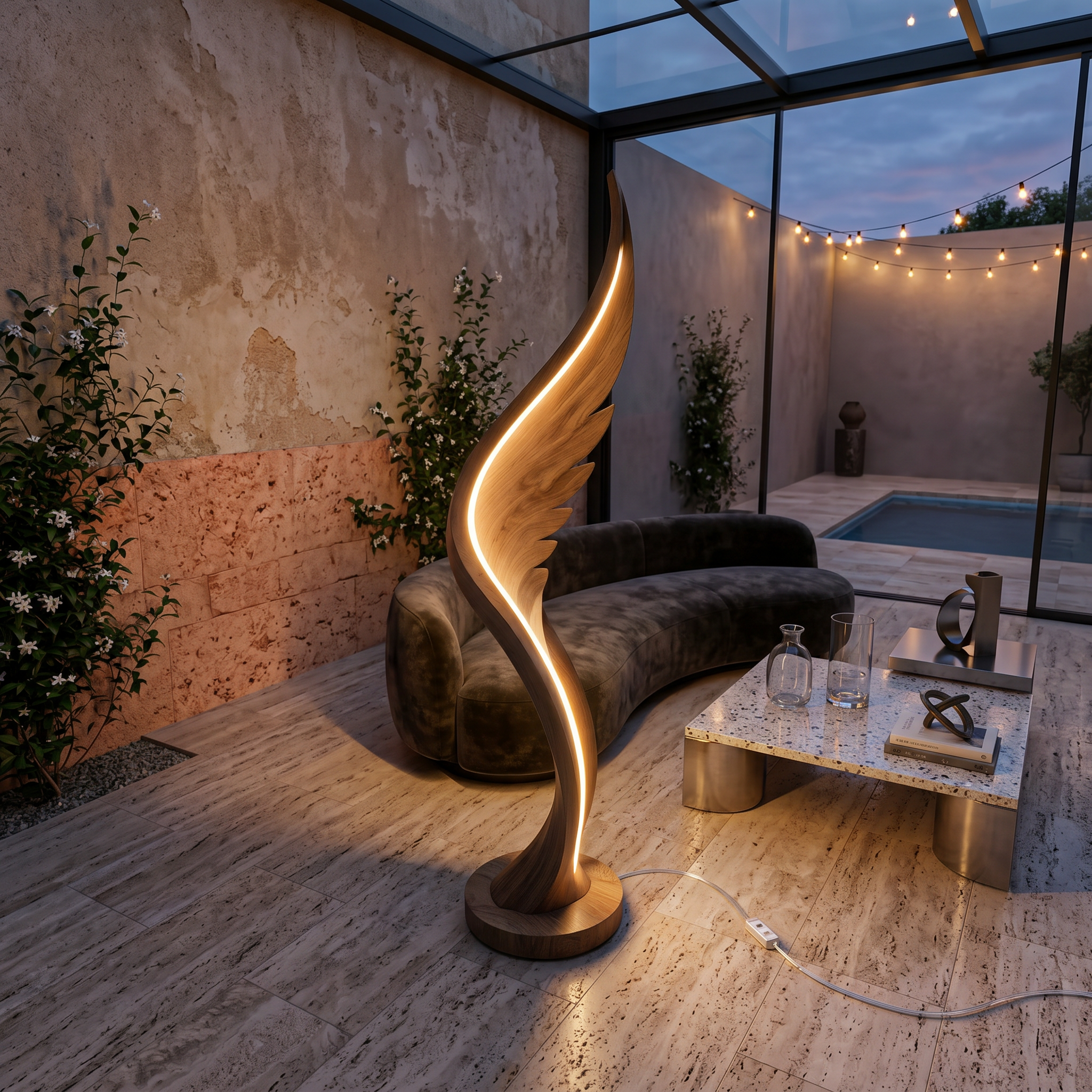 Contemporary Soaring Wing Floor Lamp For Modern Lounge SILDTTNLAM002