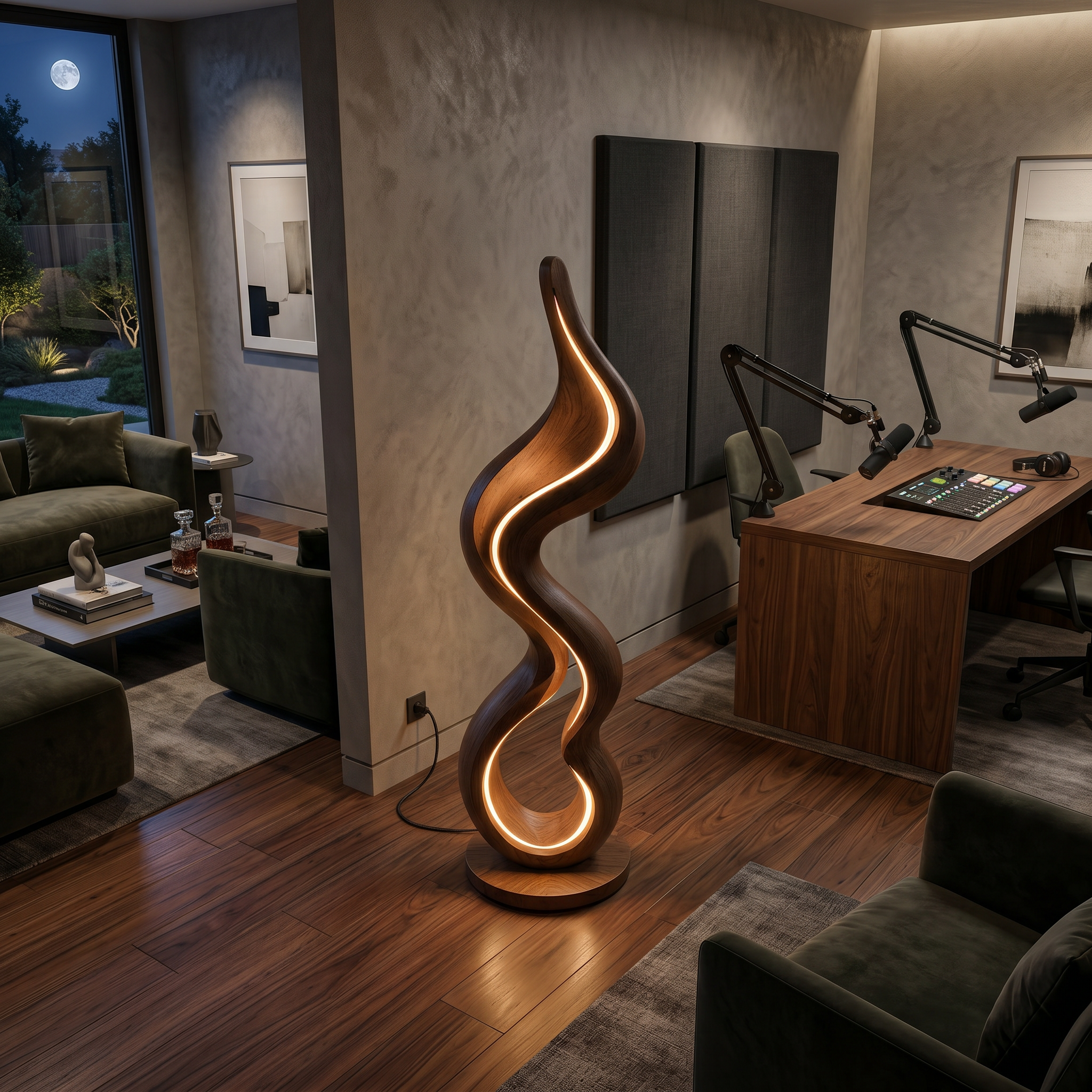 Modern Ribbon Lamp With Shelf For Living Room SILDTTNLAM027