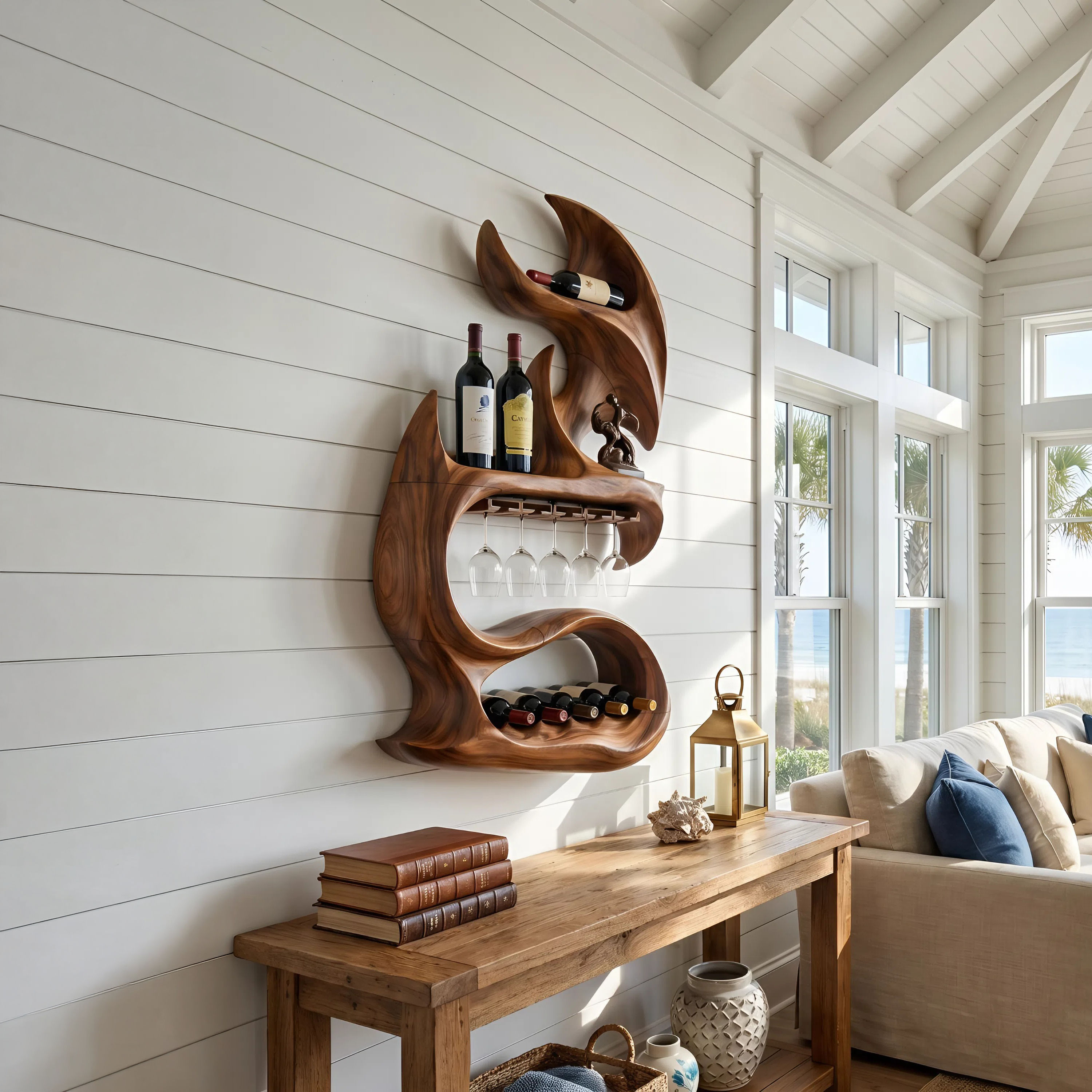 Modern Sculptural Bottle Display For Living Space SILDTTNWH034
