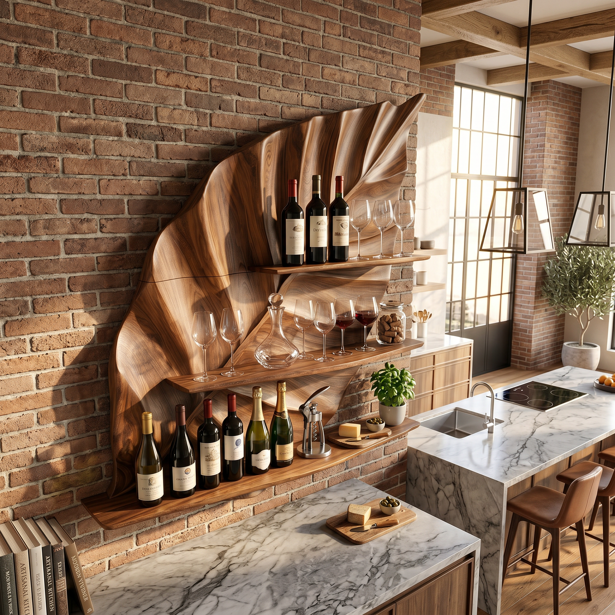 Industrial Wall Wine Stand For Loft Bar Storage Section SILDTTRWH068