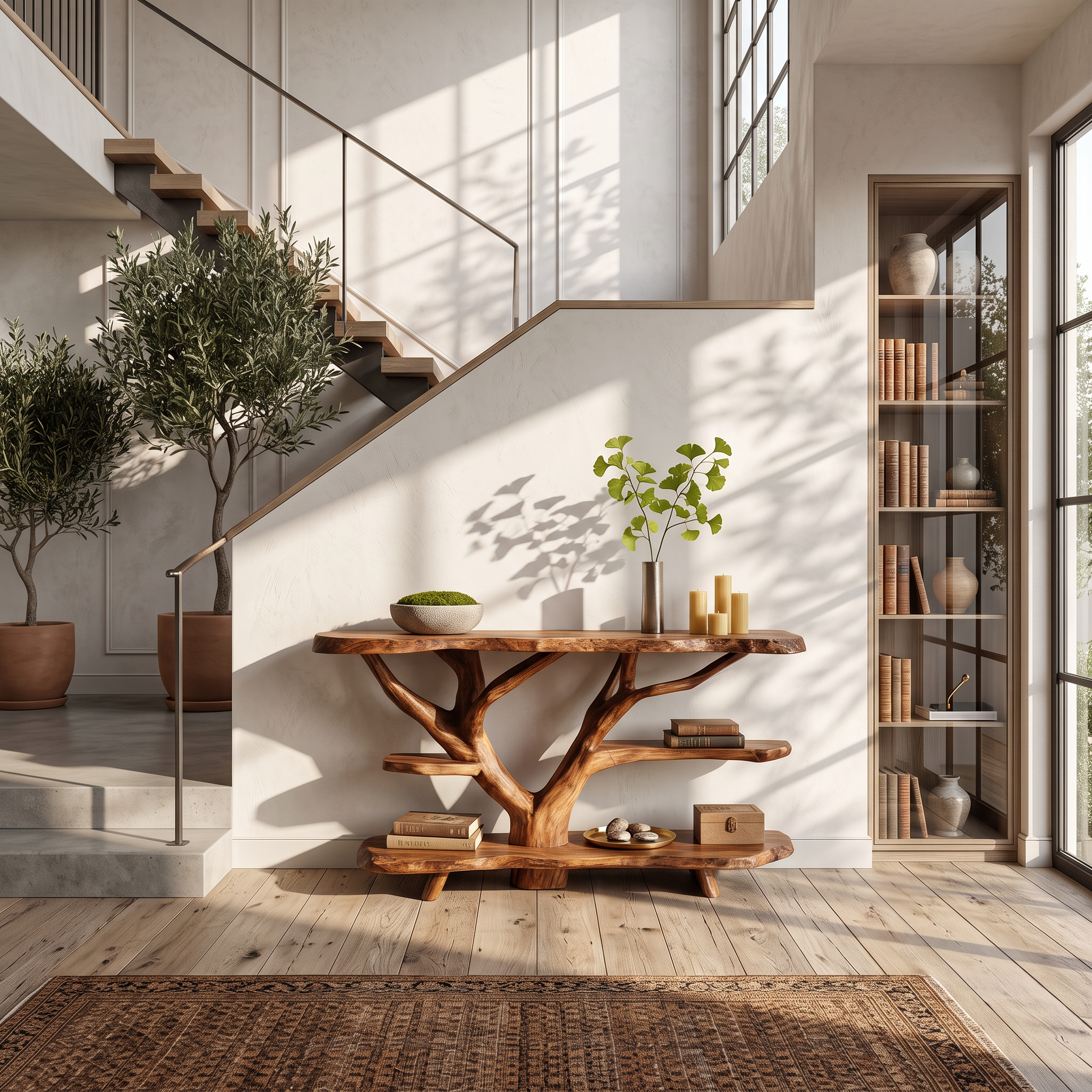 Mid Century Live Edge Entryway Table For Contemporary Bedroom Decor SILDTTNCS059
