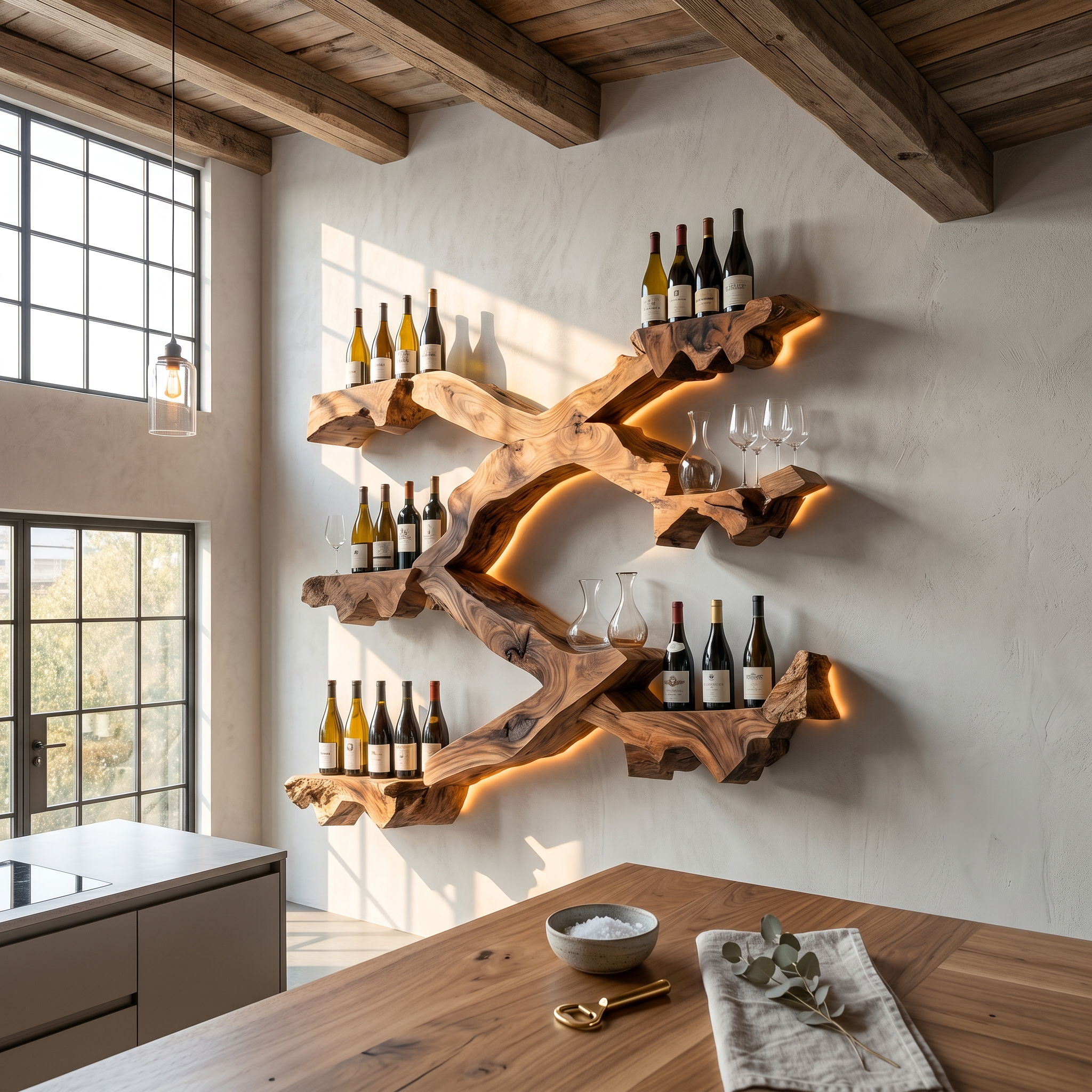 Rustic Wine Stand For Kitchen Vintage Organizer Shelf SILDTTRWH014