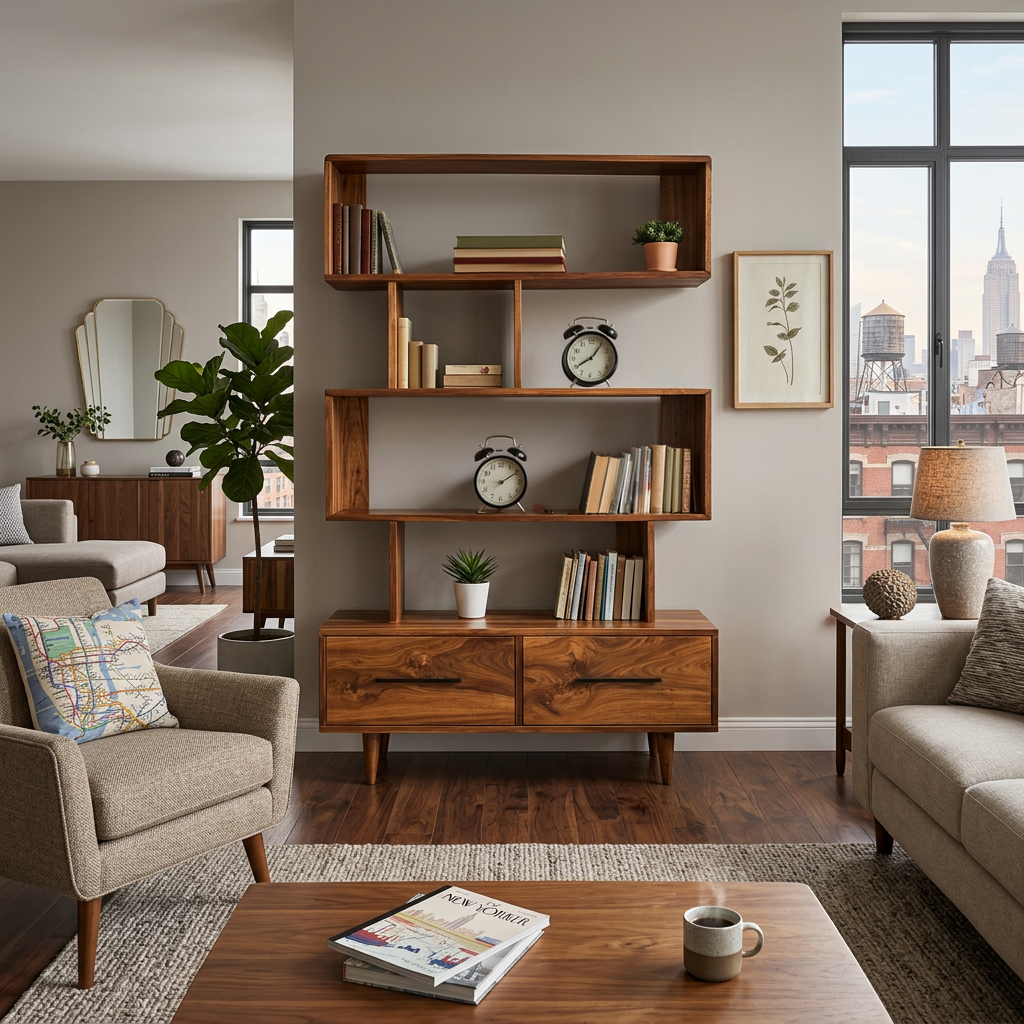 Minimal Natural Wood Bookshelf With Tiers For Home Decor RTTHTTBS118