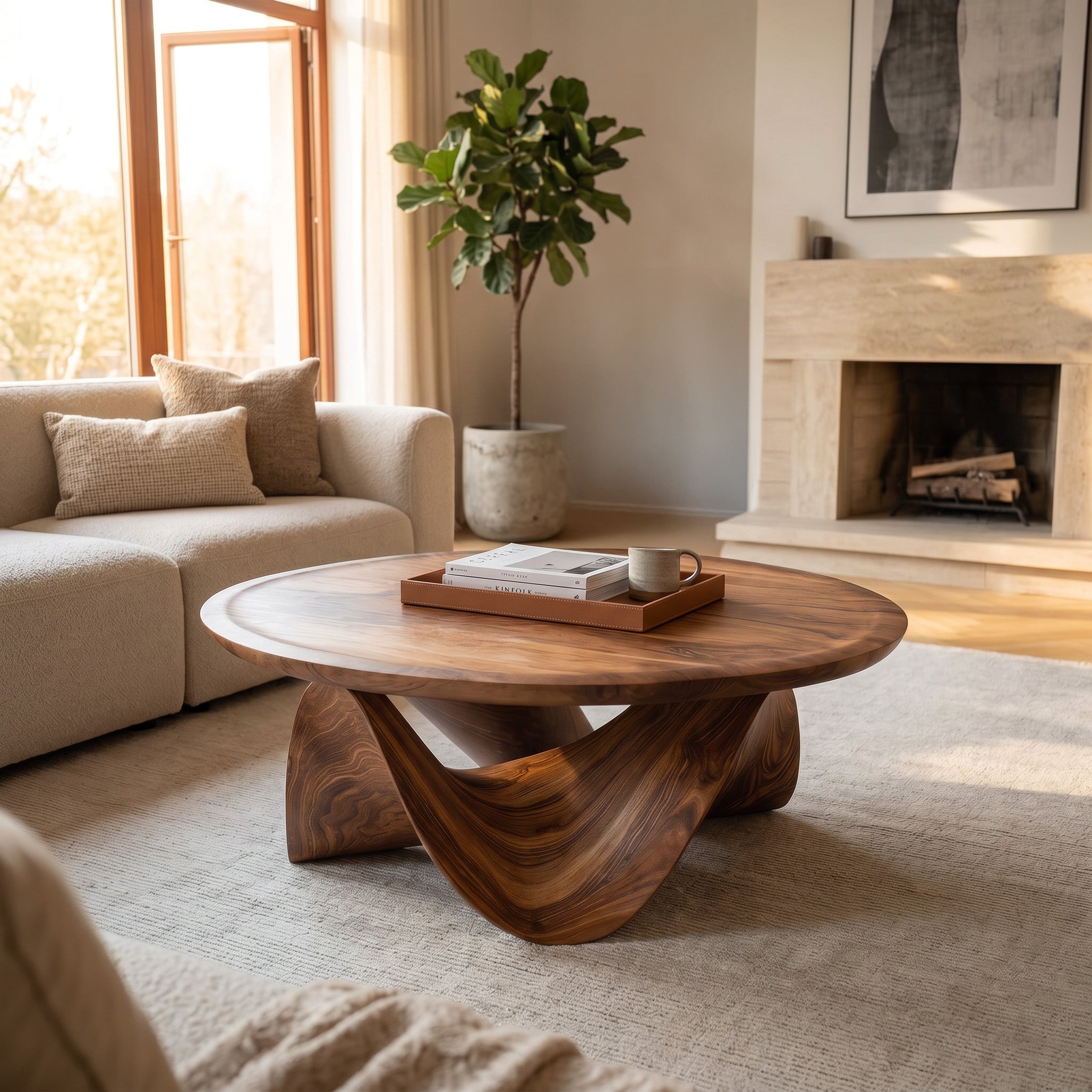 Sculptural Round Coffee Table For Holiday Decor SITHHNCM001