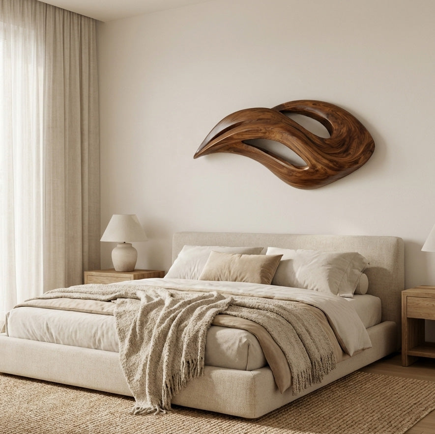 Contemporary Wood Wall Art With Unique Carved For Living Room RTTHHNWA178