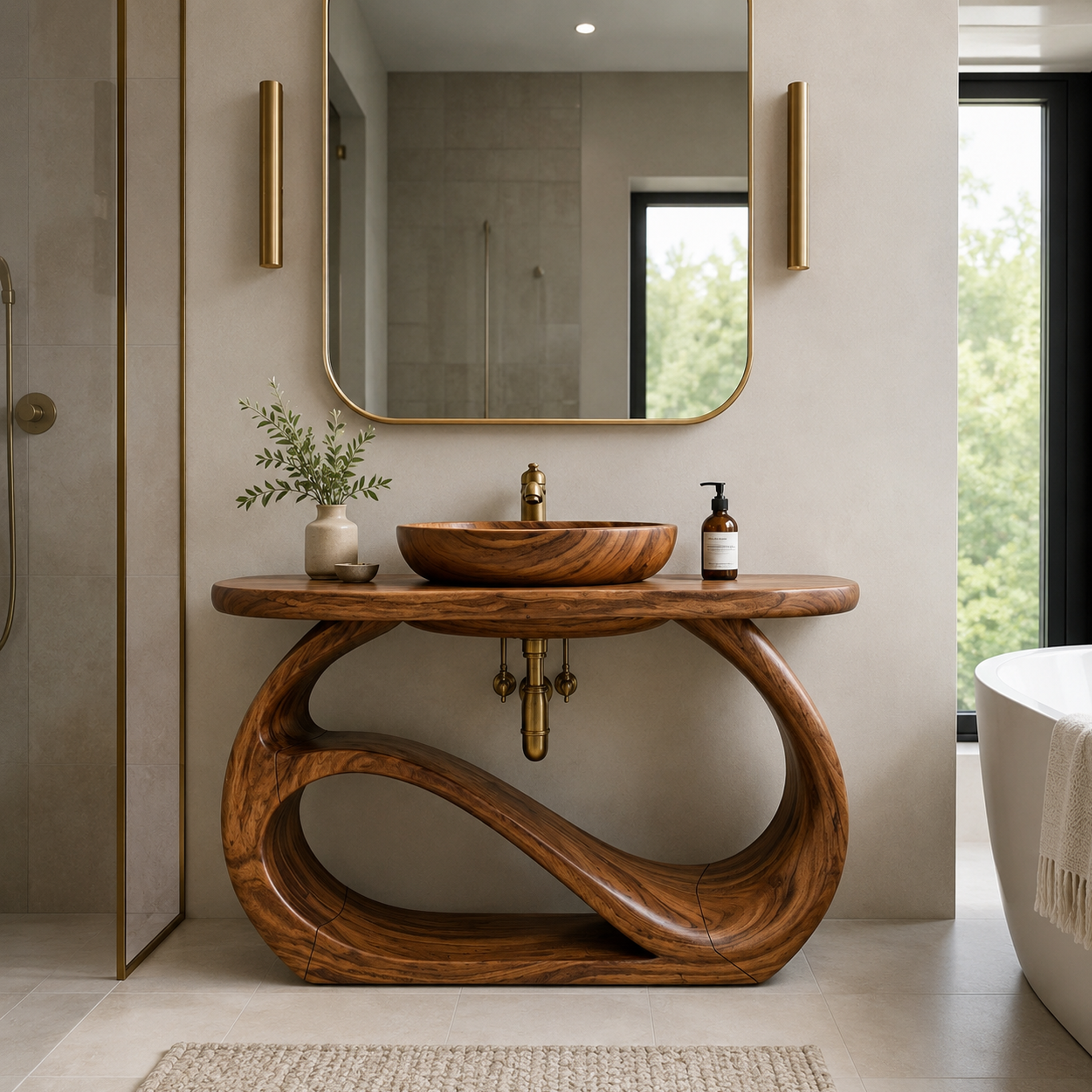 Double Sink Wooden Bathroom Cabinet For Luxury Bathroom SILDTTRBRV156