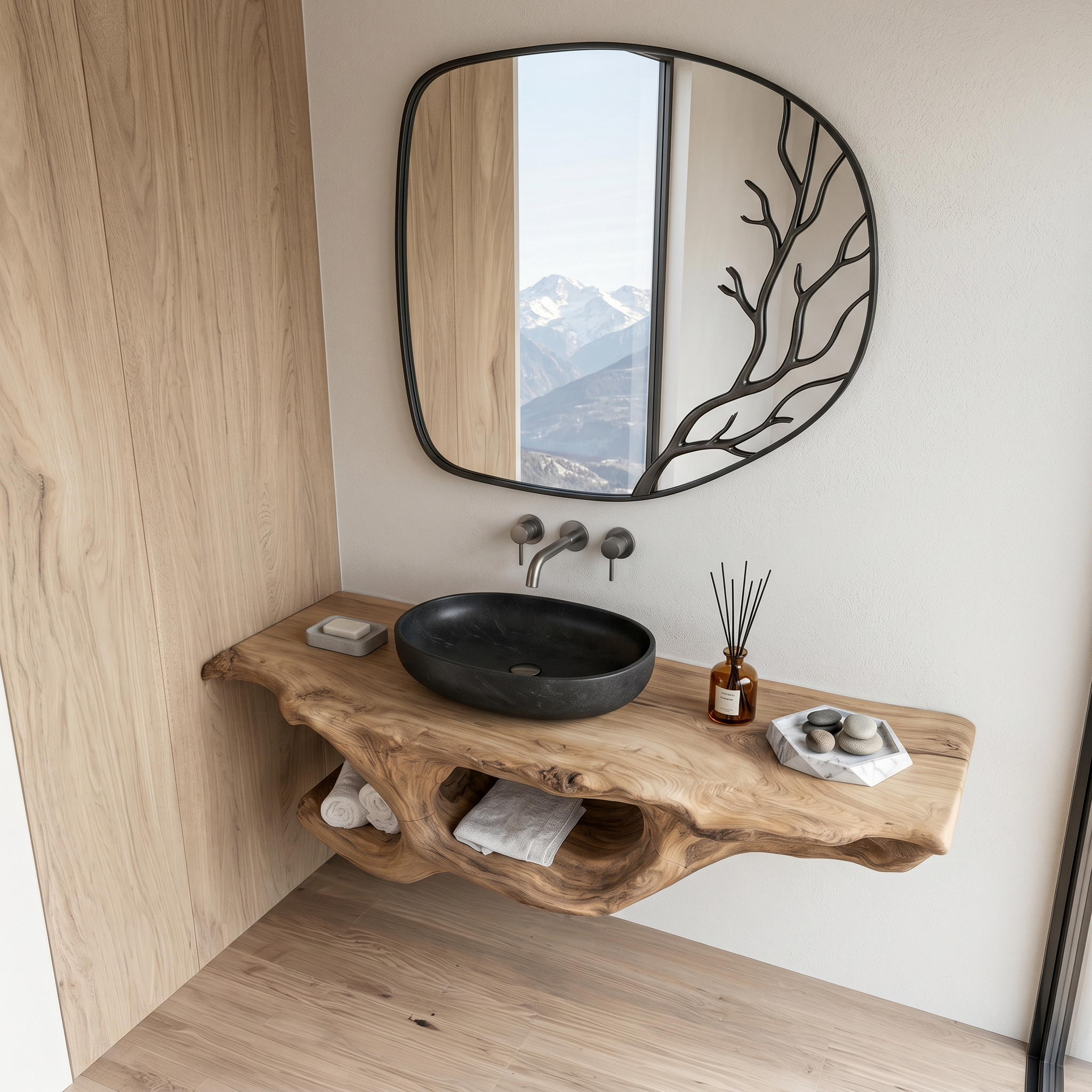 Organic Live Edge Floating Vanity Spa Retreat SILDTTRBRV178