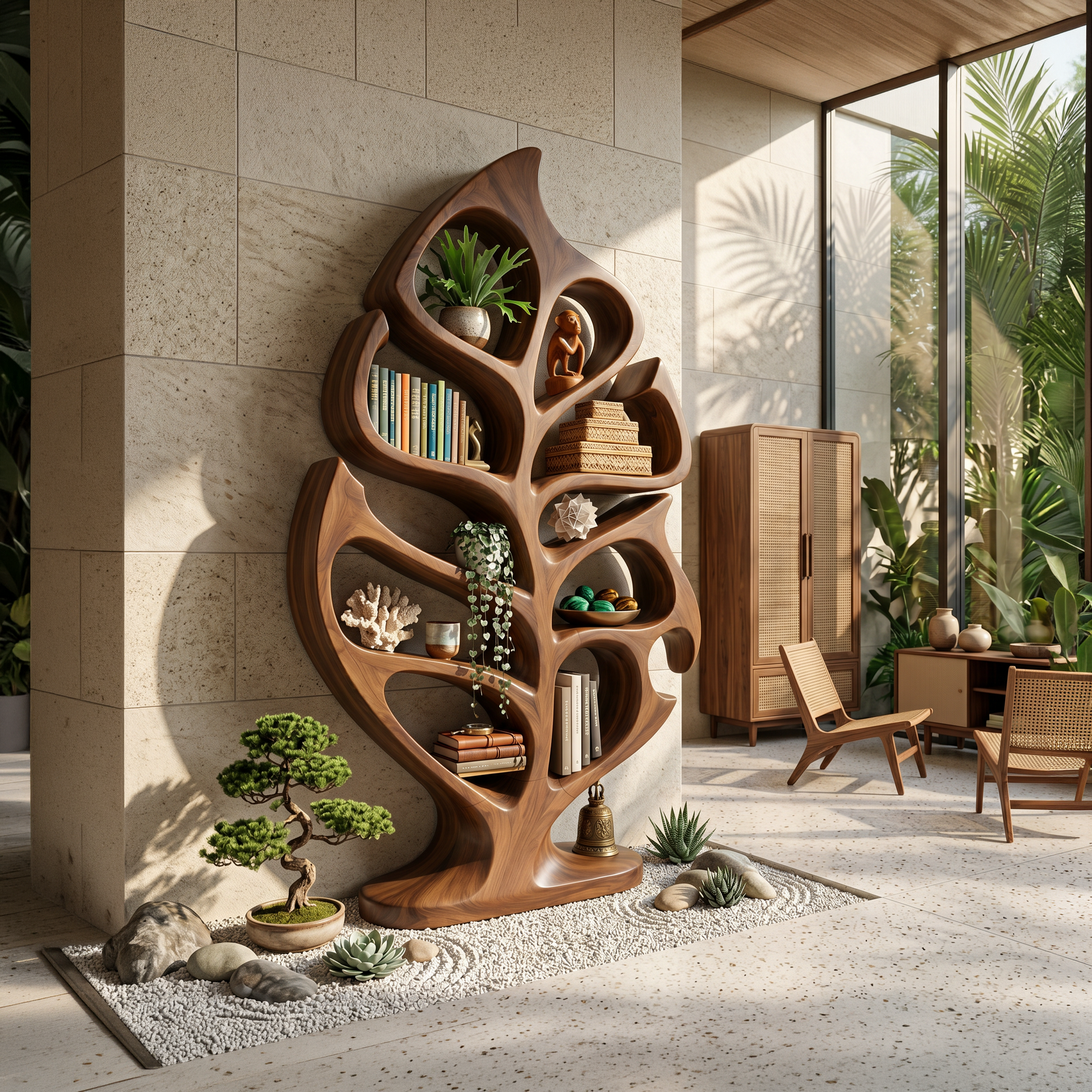 Organic Storage Bookshelf For Comfortable Reading Space SILDTTNBS046