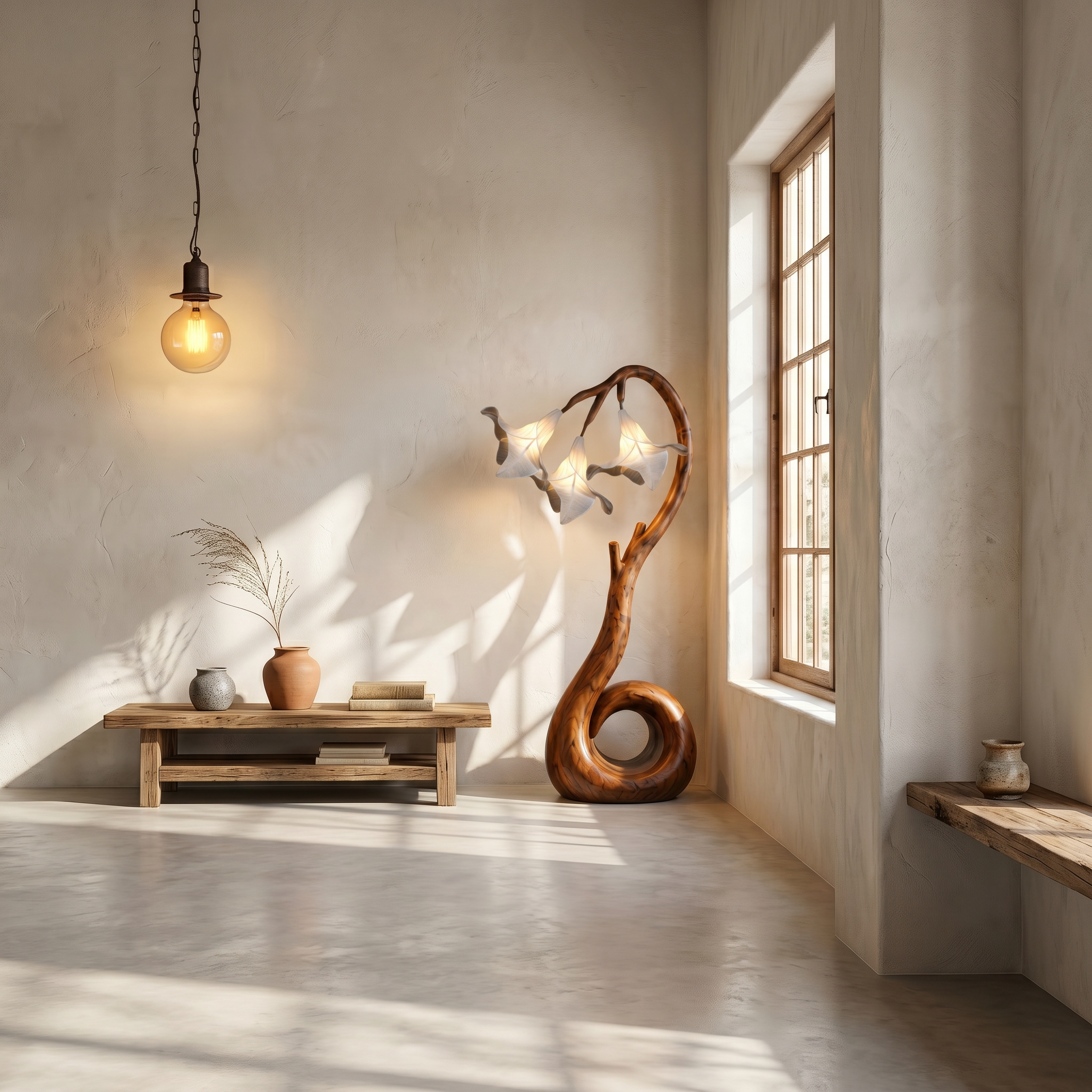 Modern Floor Lamp With Organic Flower Form For Bedroom And Lounge SINLSAFLP099