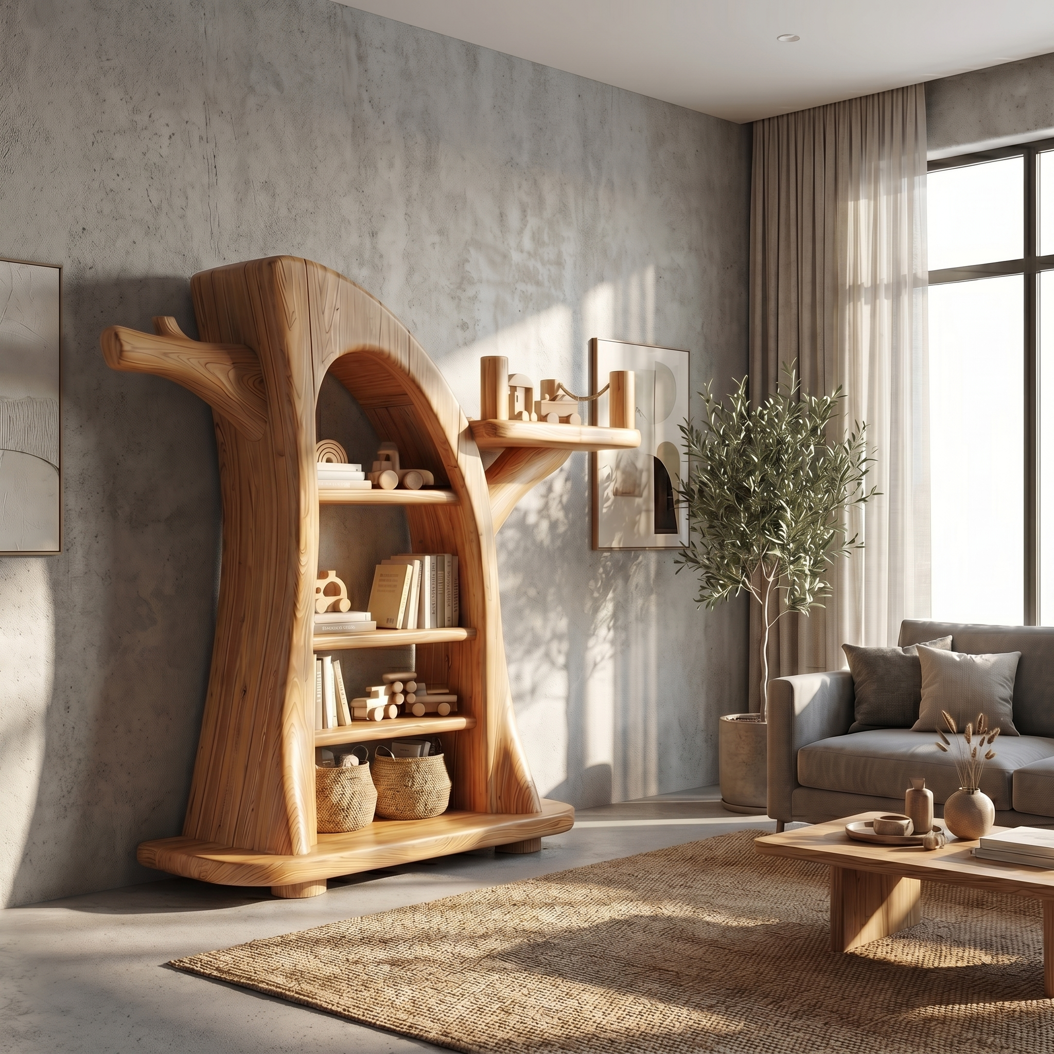 Montessori Tree Bookshelf For Kids Room And Playroom SINLSABS006