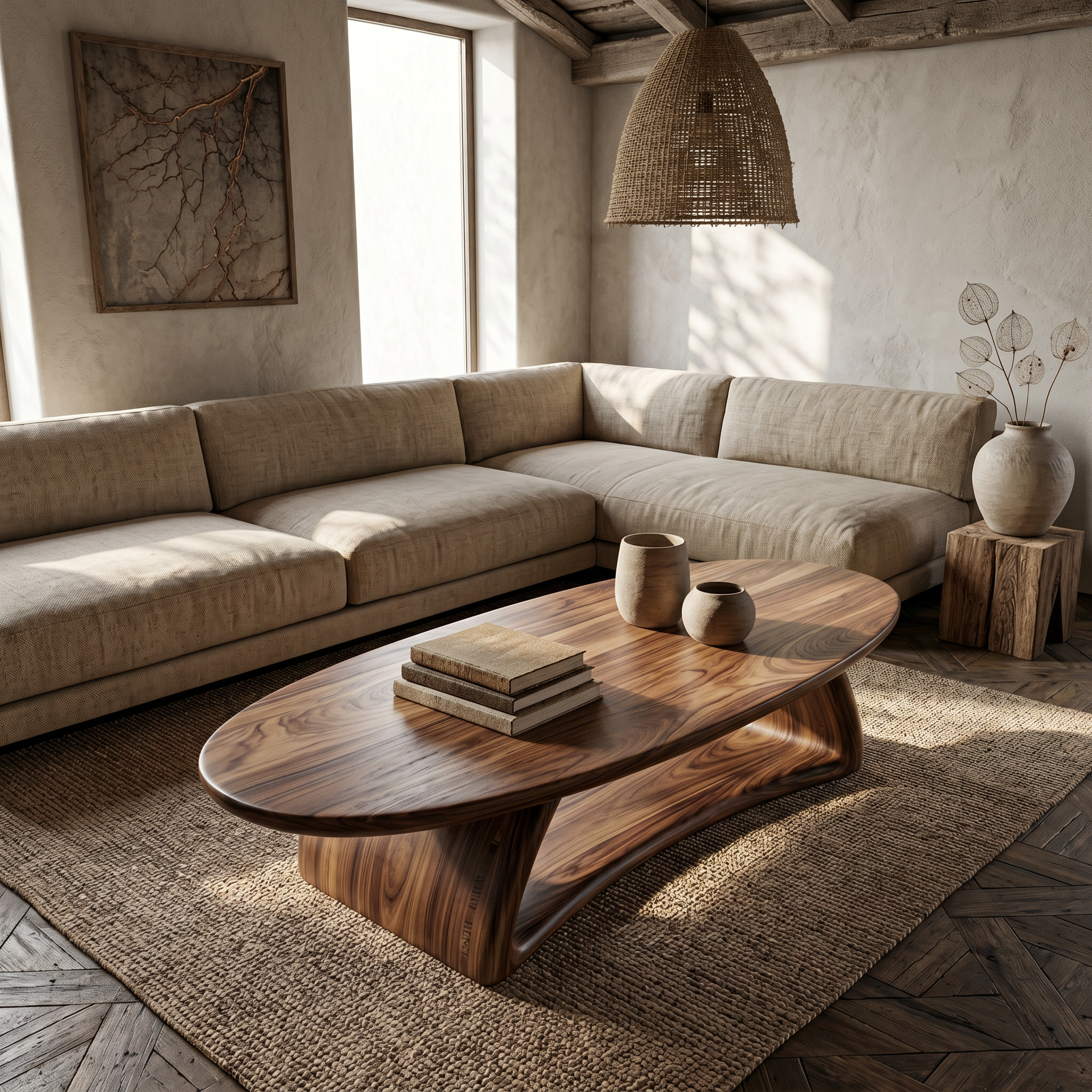 Contemporary Coffee Table With Artistic Sculptural Form For Living Room SINLSACF404