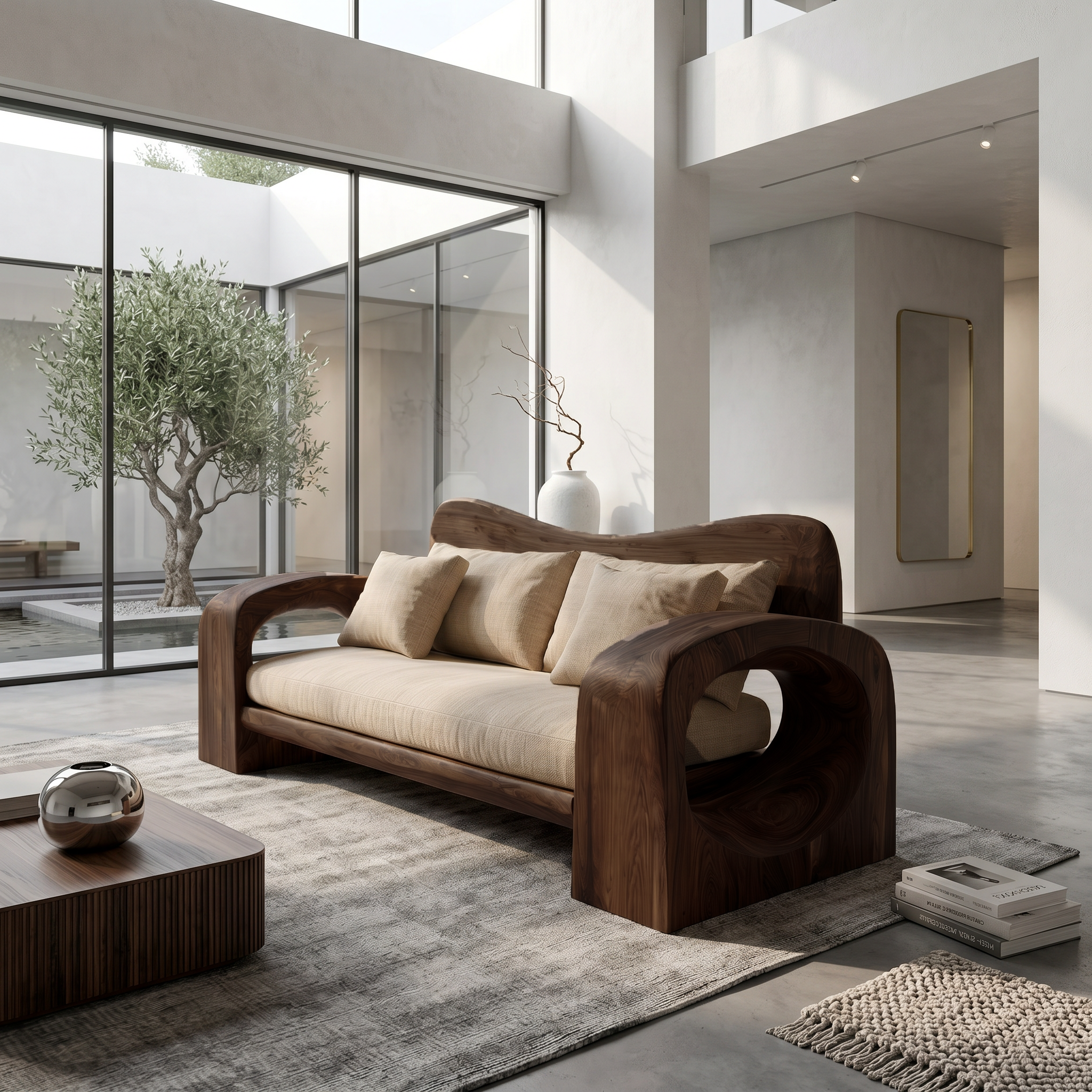 Organic Sofa Frame With Handcrafted Solid Wood Structure For Living Room SINLSASF028