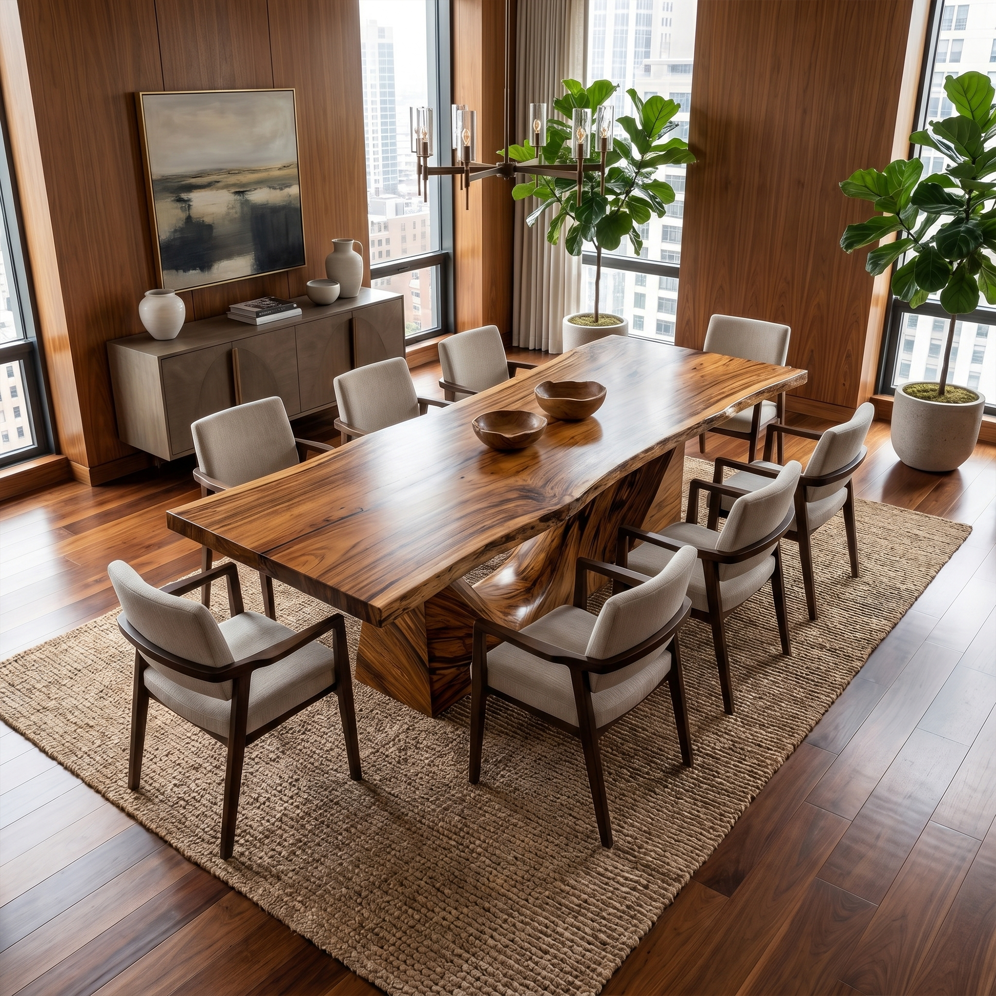 Organic Sculptural Dining Table For Dining Room And Kitchen SINLKIDT164