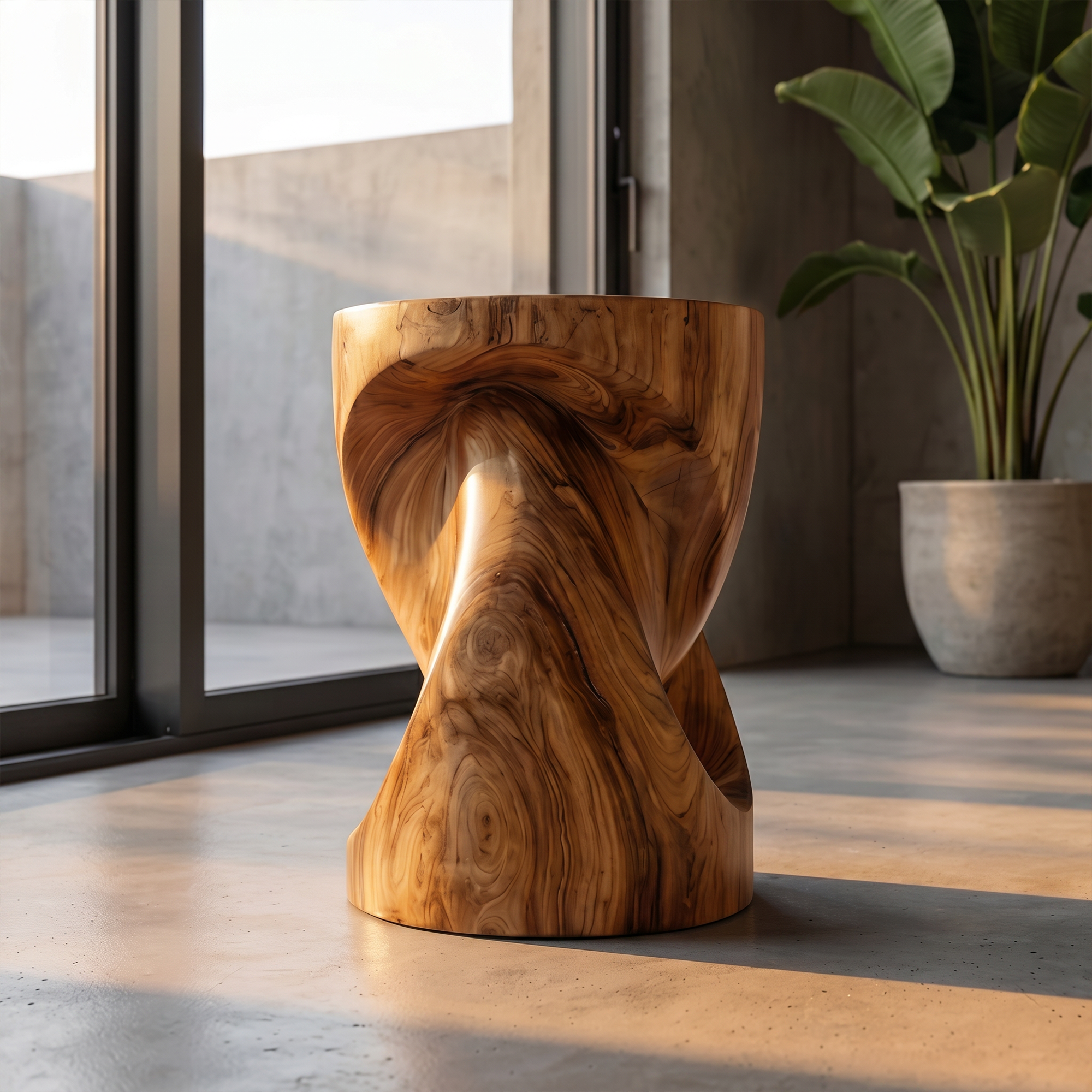 Rustic Twisted Wood Beside Table For Living Room SINLKIBT245