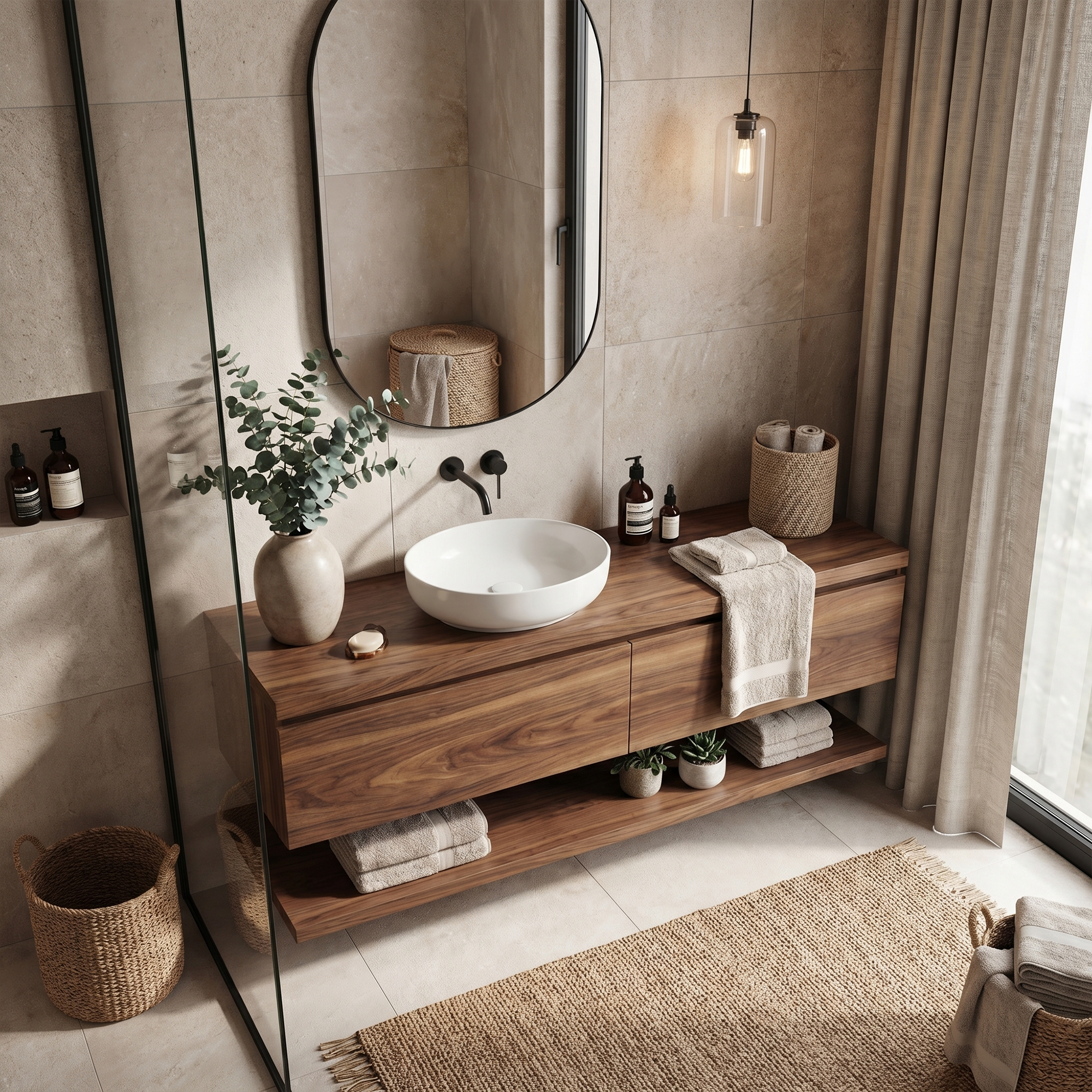 Mid Century Bathroom Vanity Cabinet for Small Bathroom Spaces SINLKIBRV202