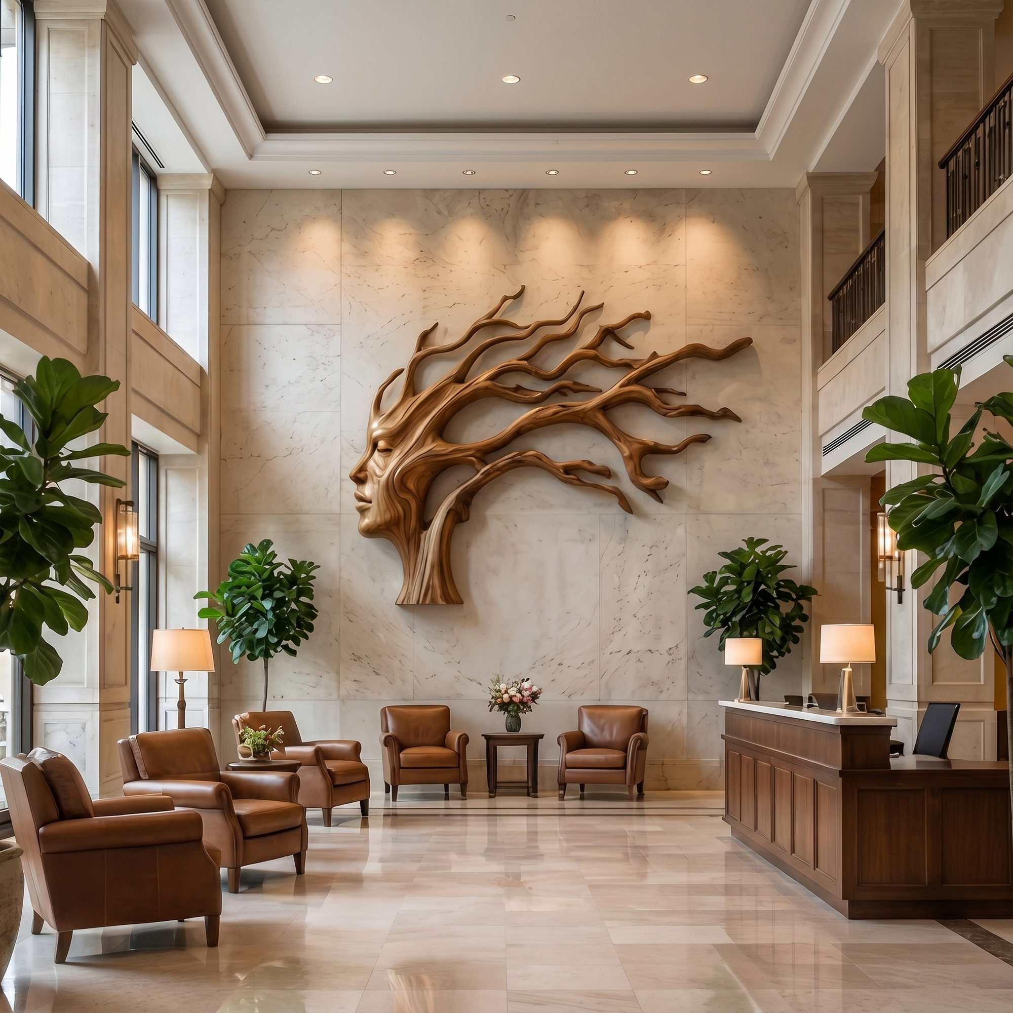 Organic Tree Wall Art With Sculptural Branch Design For Living Room And Entryway SINLKIWD103