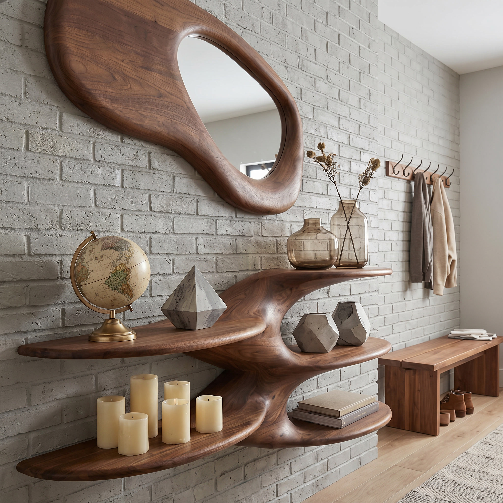 Sculptural Floating Wall Shelf For Living Room And Bedroom SINLKIFL533