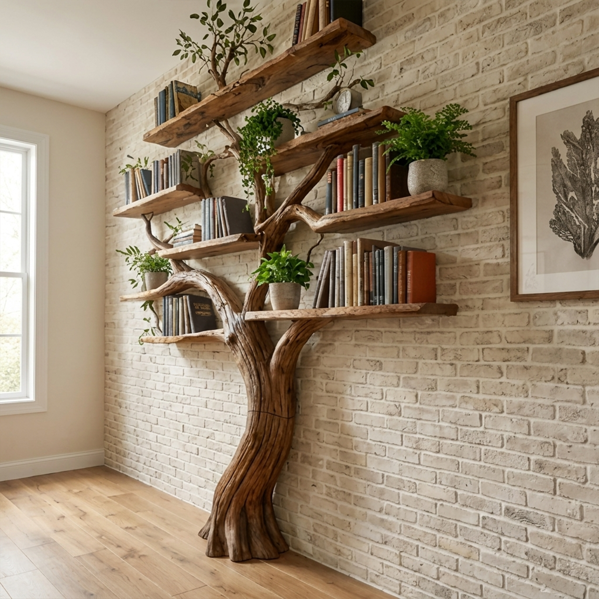 Organic Modern Large Tree Bookshelf For Home SINLKITB675