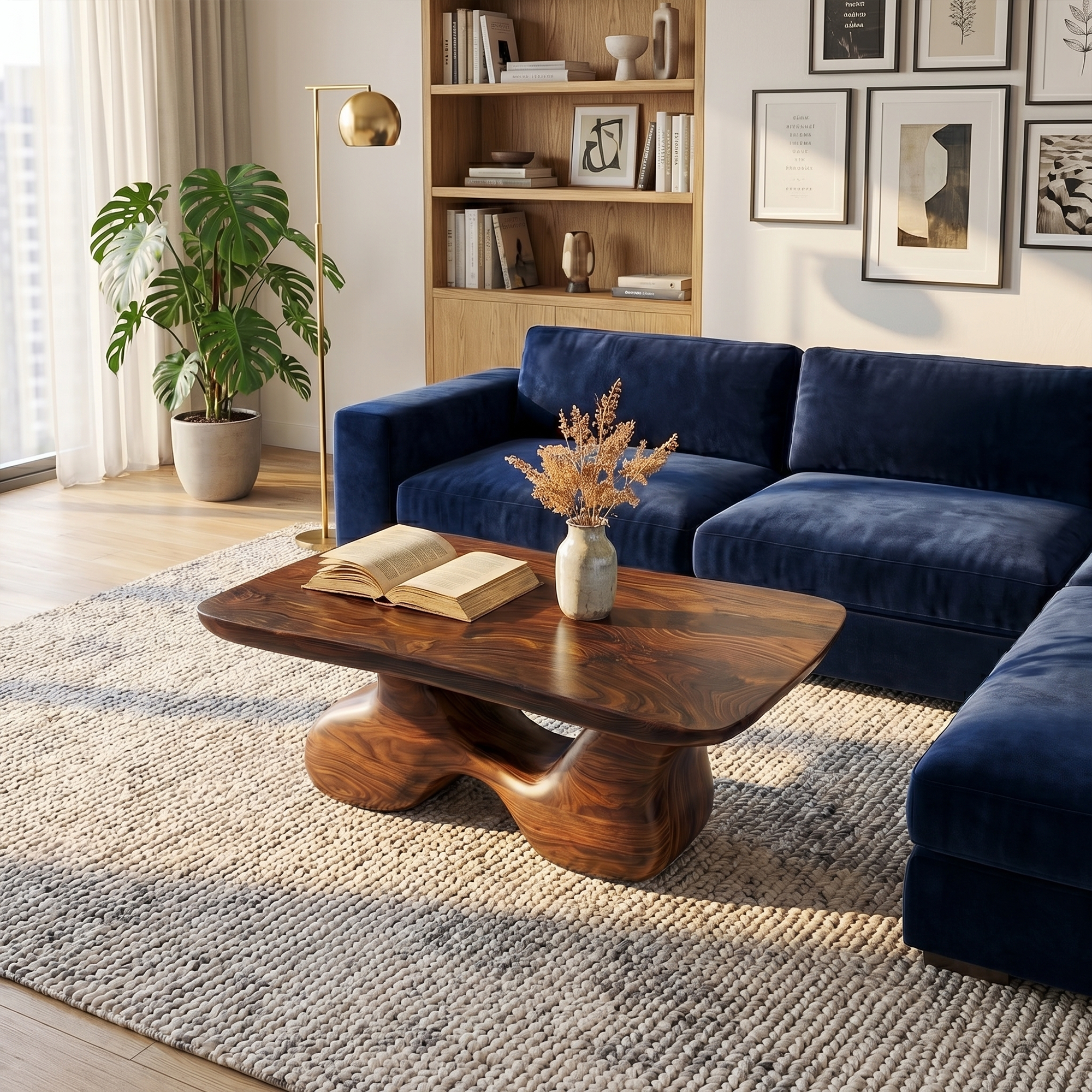 Mid Century Wooden Coffee Table For Living Room And Lounge SINLKICF357