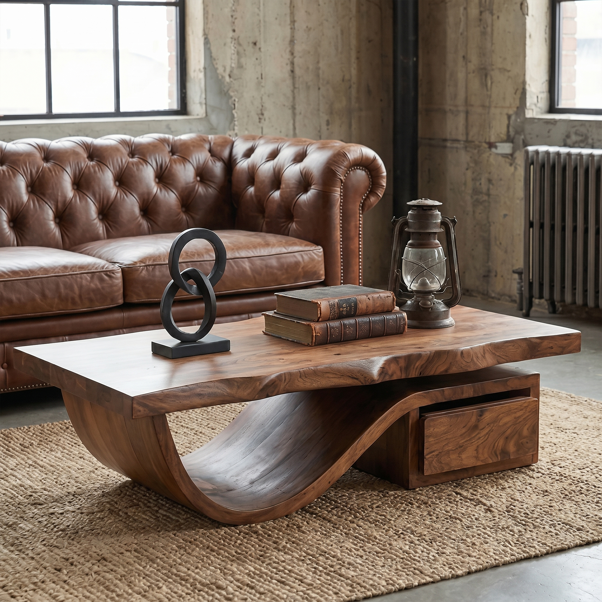 Modern Organic Coffee Table With Storage For Living Room And Lounge SINLKICF362