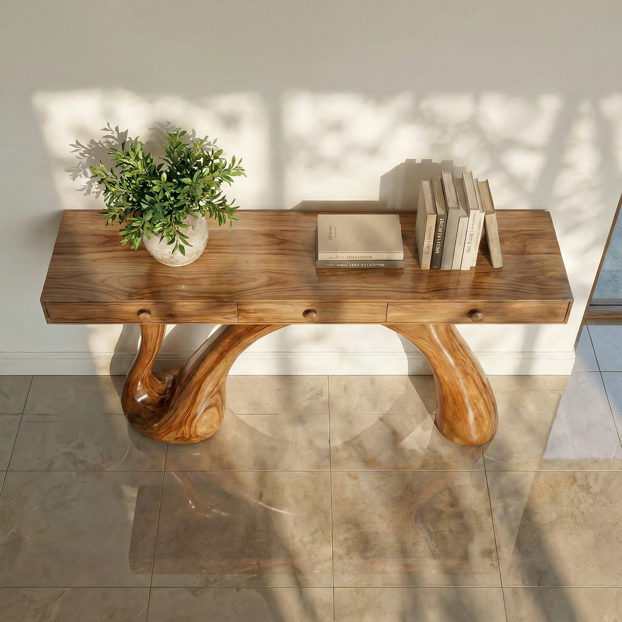 Modern Sculptural Console Table For Entryway And Living Room Space SINLKICS563