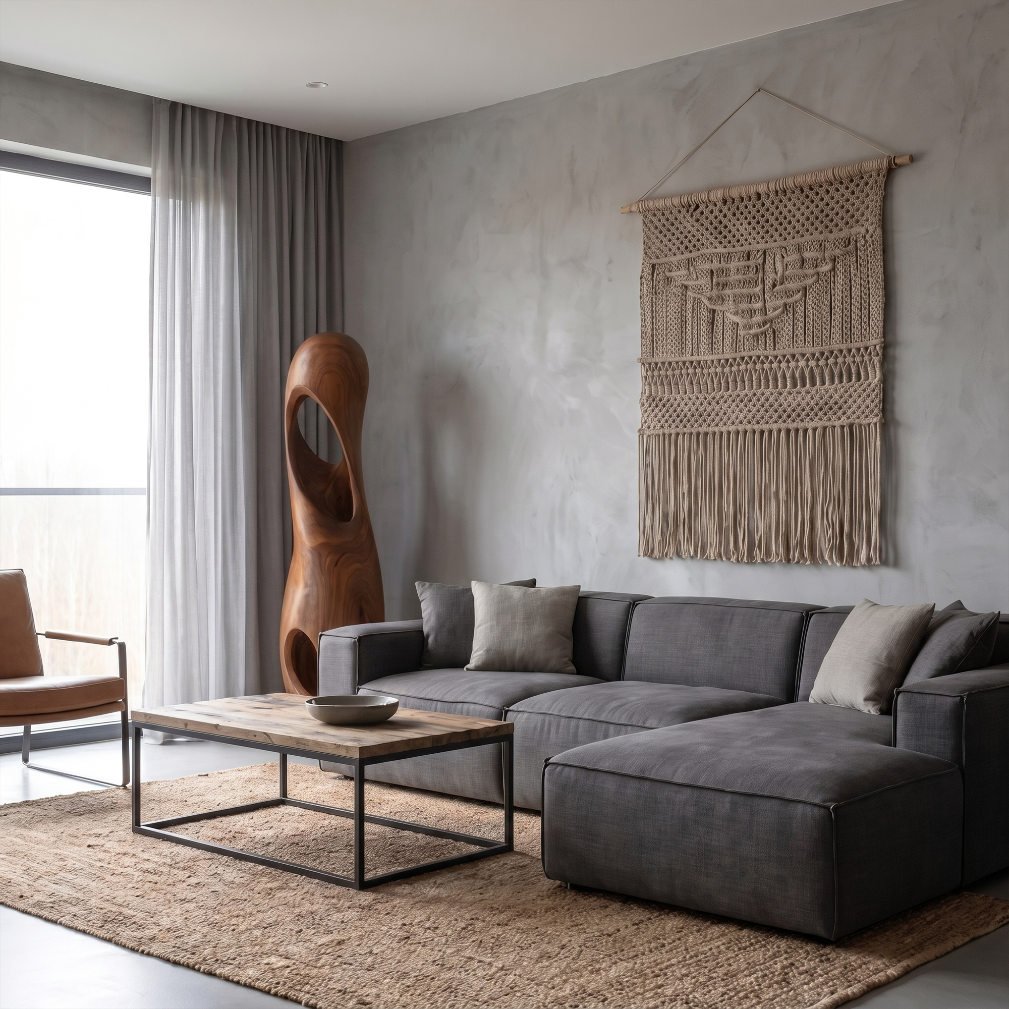 Organic Floor Lamp With Sculptural Hollow Wood Tower Design For Living Room SINLKIFLP093