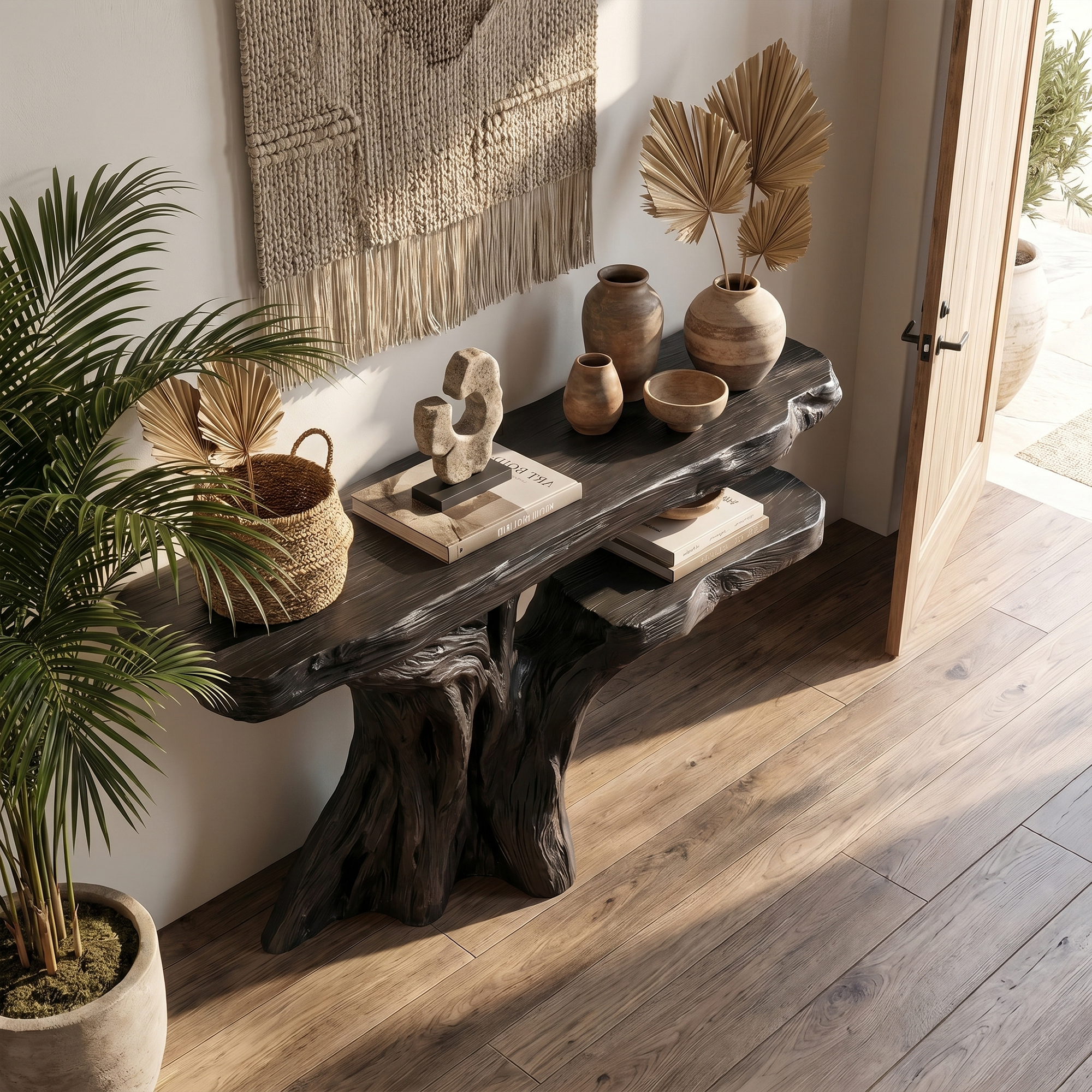 Minimalist Sculptural Console Table For Entryway And Living Room SINLKICS571