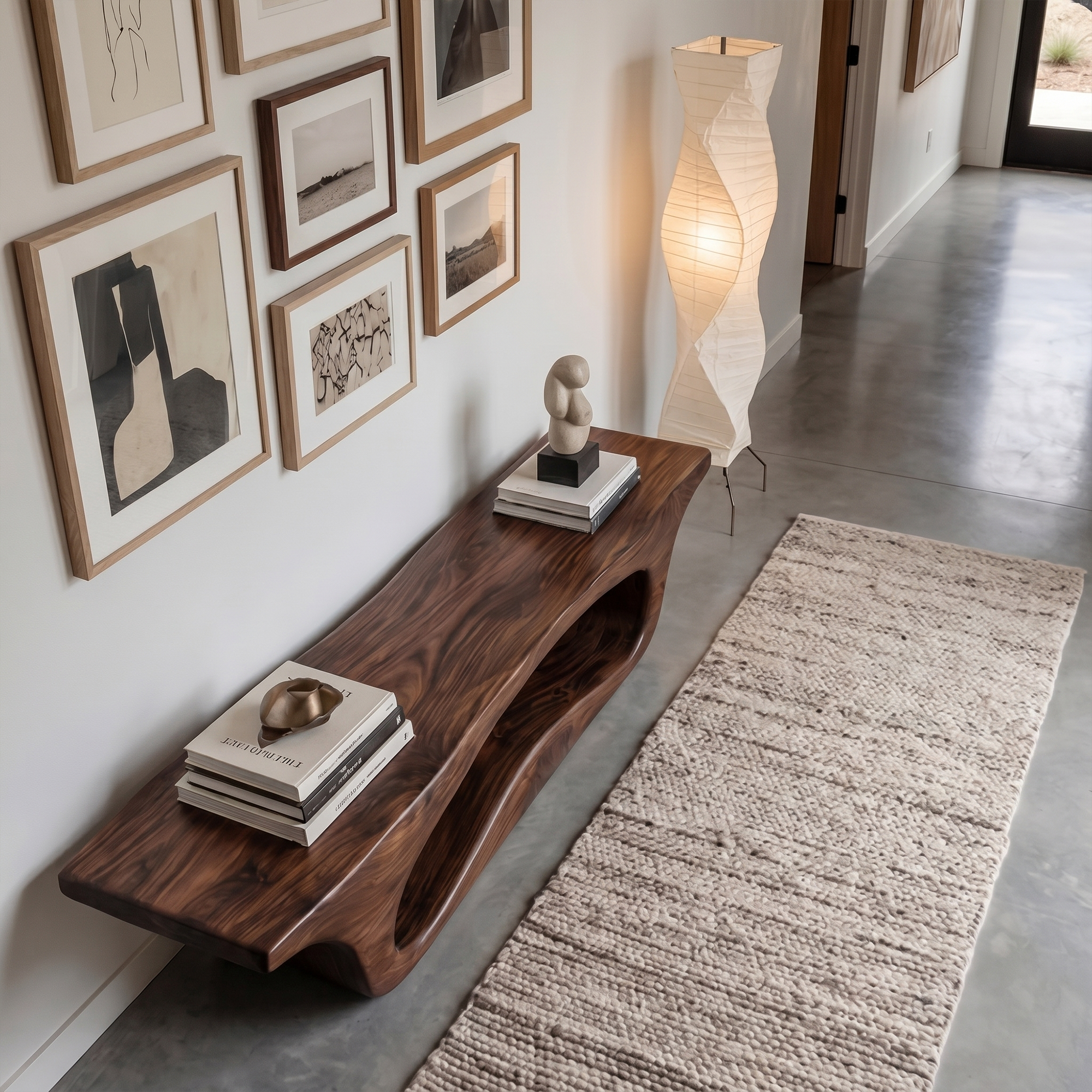 Modern Sculptural Bench For Entryway Or Living Room SINLKIRS104